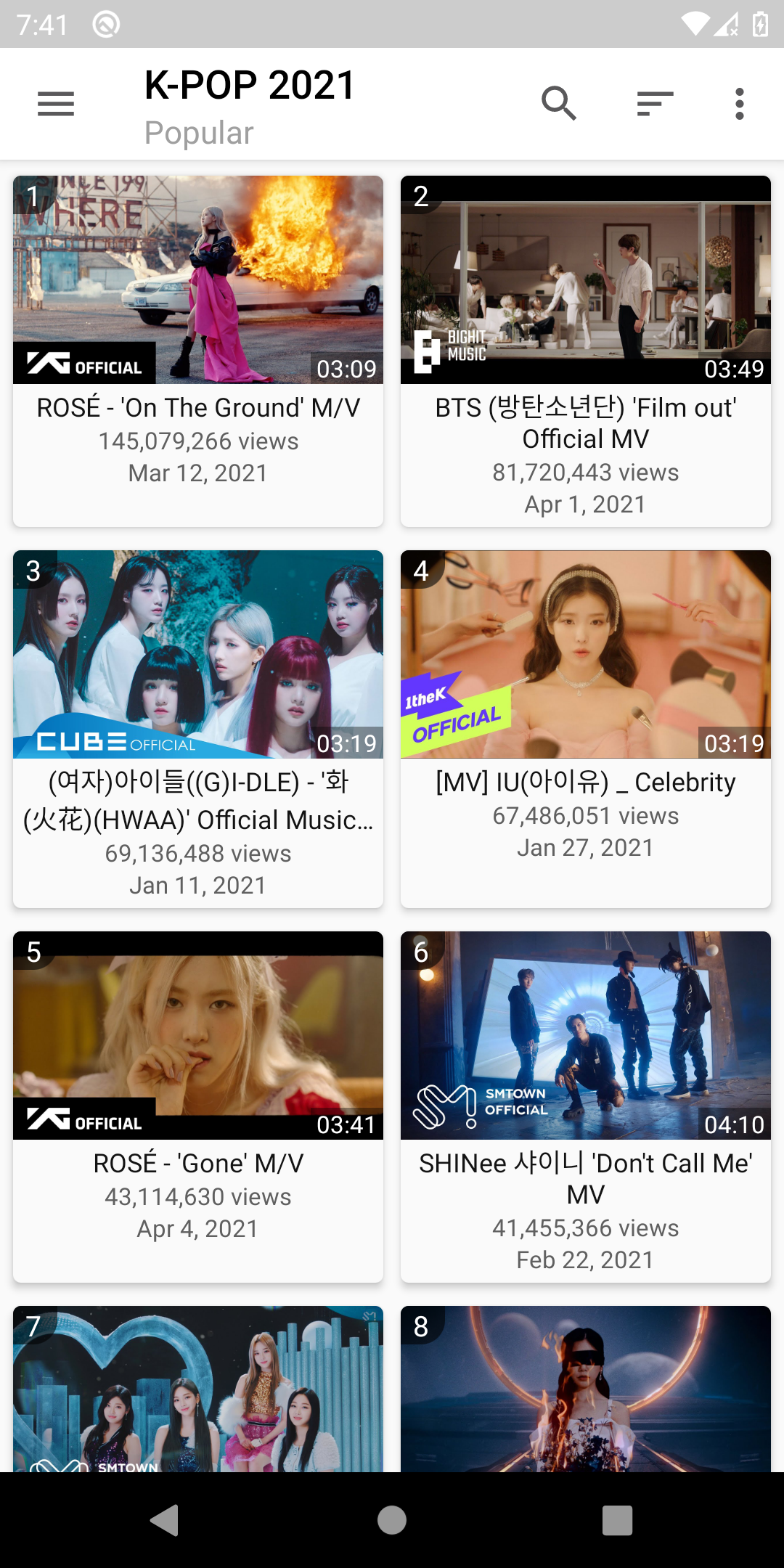 اسکرین شات 1 برنامه K-POP Tube - Popular & Recent