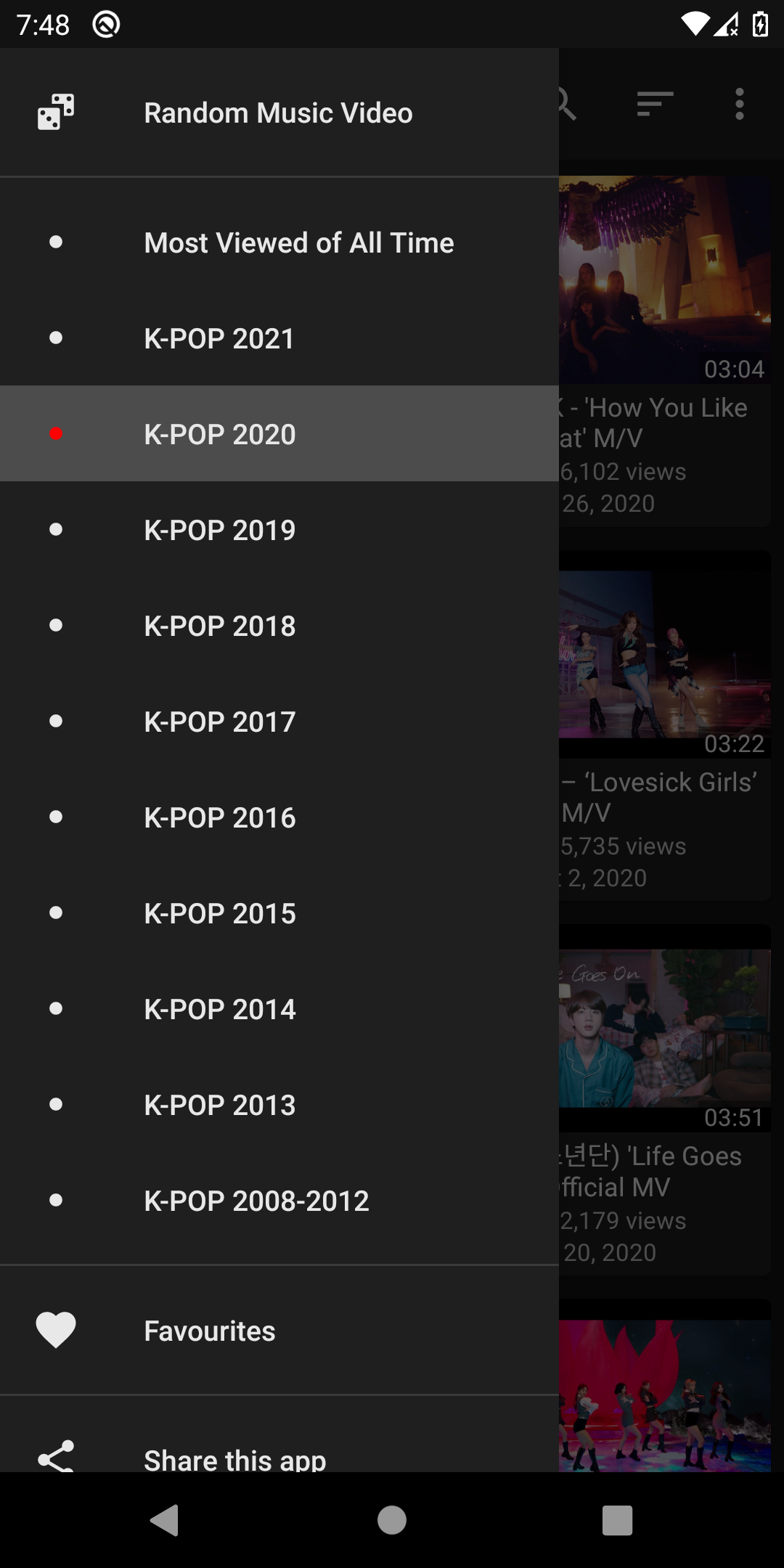 اسکرین شات 2 برنامه K-POP Tube - Popular & Recent