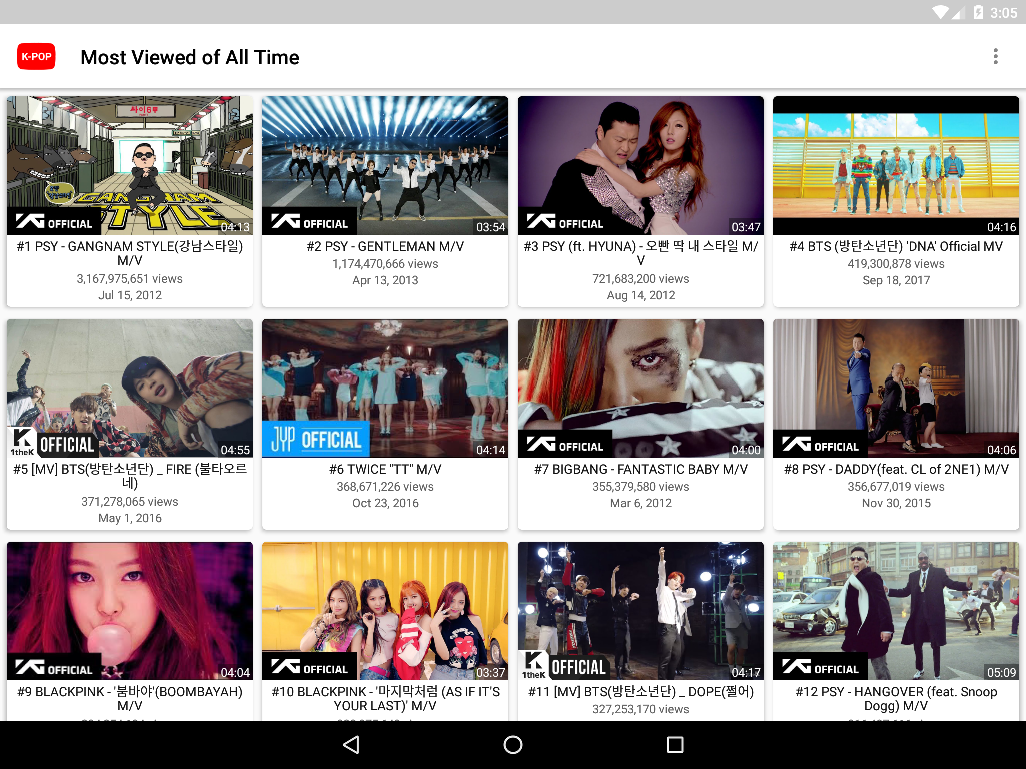اسکرین شات 3 برنامه K-POP Tube - Popular & Recent