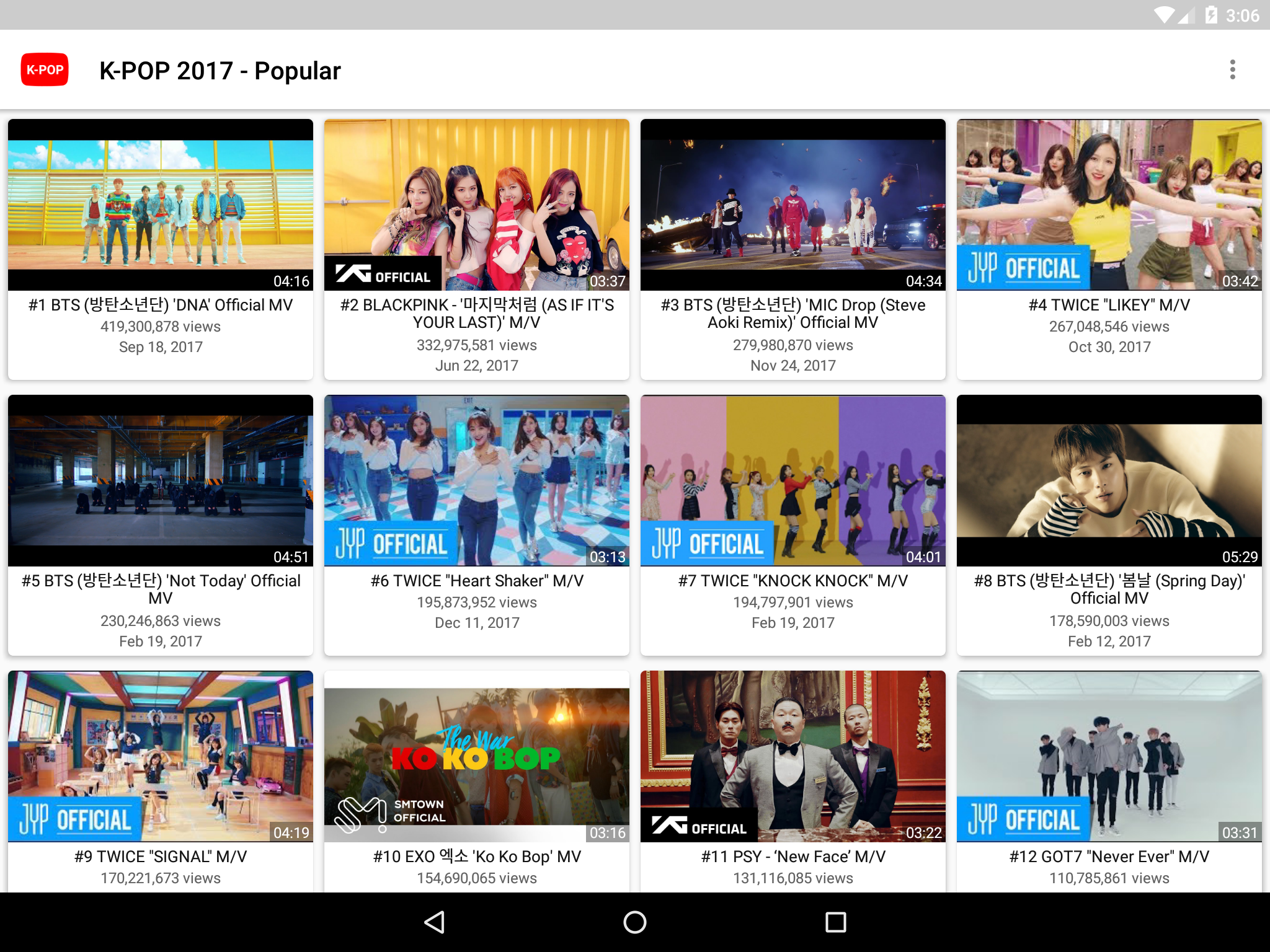 اسکرین شات 4 برنامه K-POP Tube - Popular & Recent