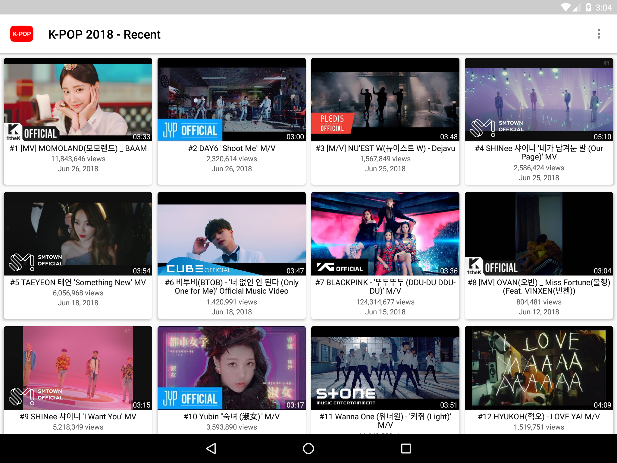 اسکرین شات 2 برنامه K-POP Tube - Popular & Recent