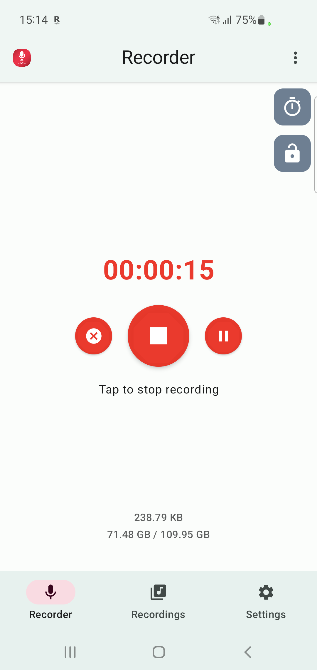 اسکرین شات 2 برنامه Voice Recorder in Background