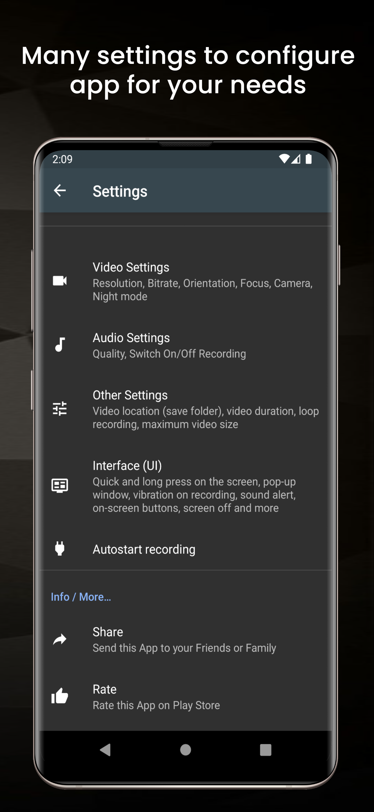 اسکرین شات 7 برنامه Background Video Recorder