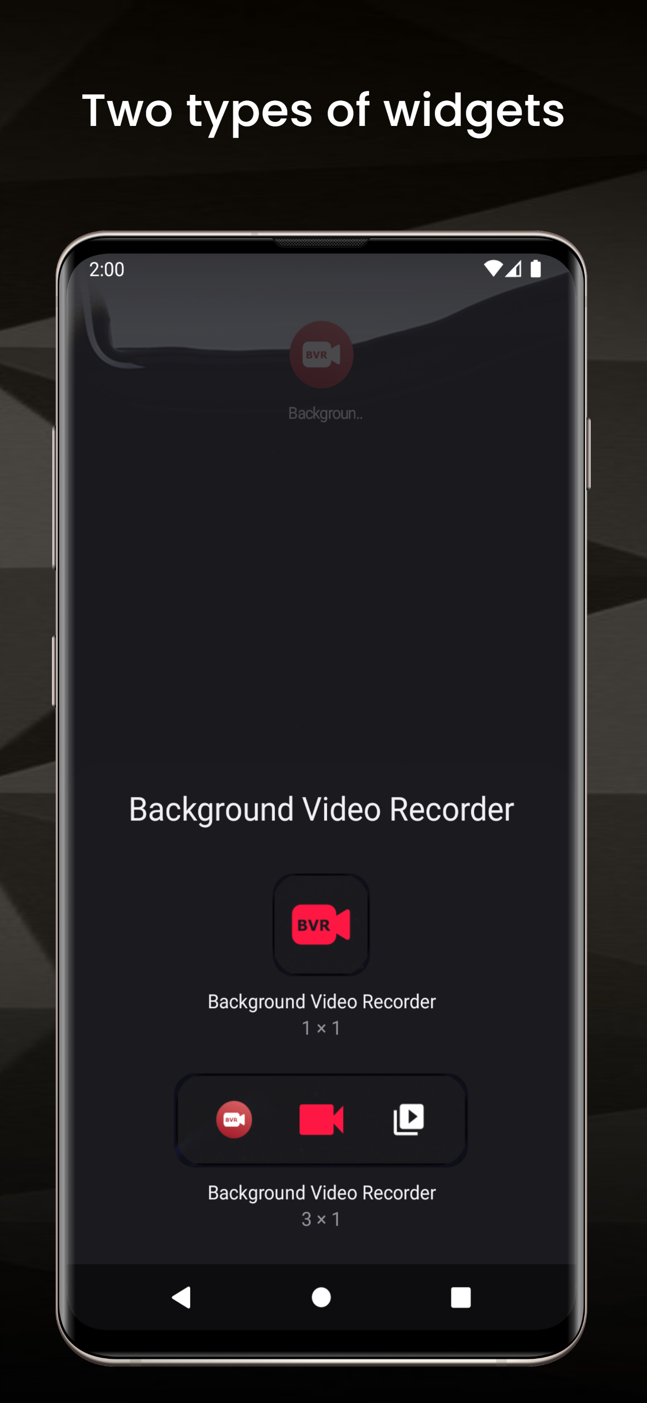 اسکرین شات 5 برنامه Background Video Recorder