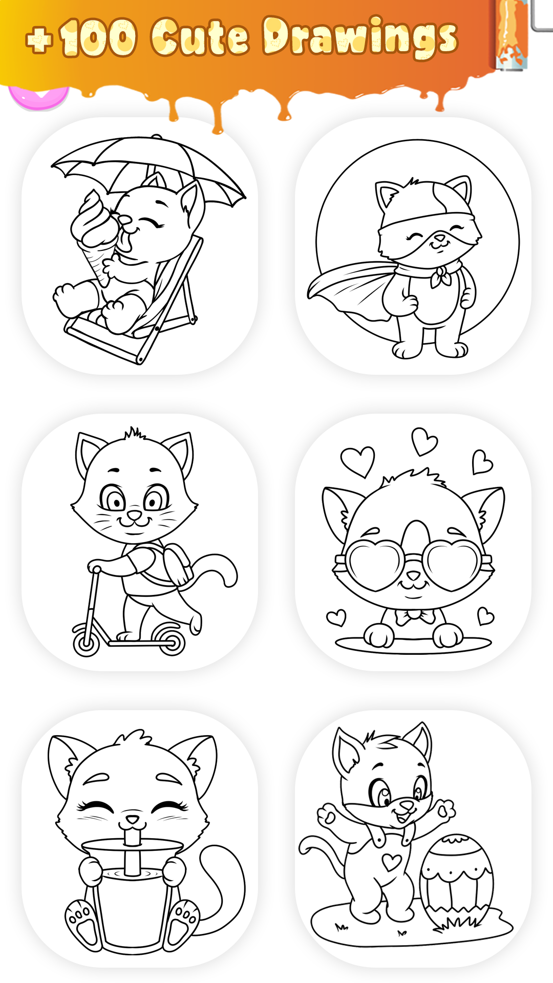 اسکرین شات 3 برنامه Cute Kitty Coloring Glitter