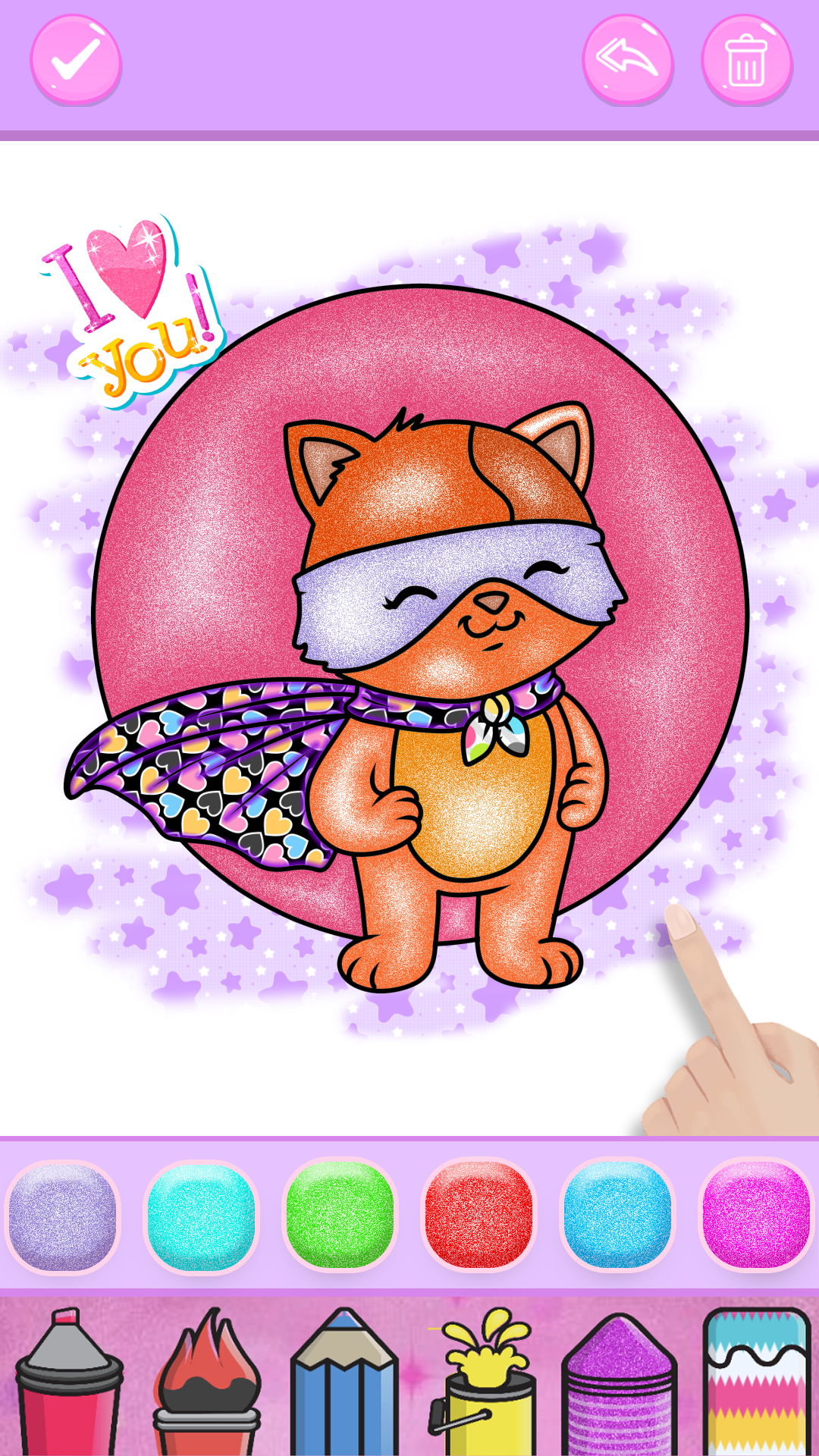 اسکرین شات 2 برنامه Cute Kitty Coloring Glitter