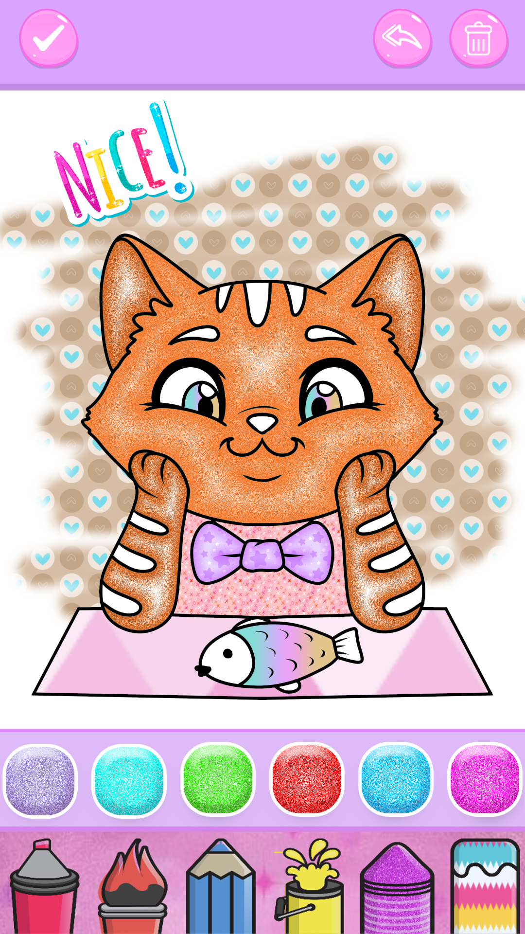 اسکرین شات 4 برنامه Cute Kitty Coloring Glitter