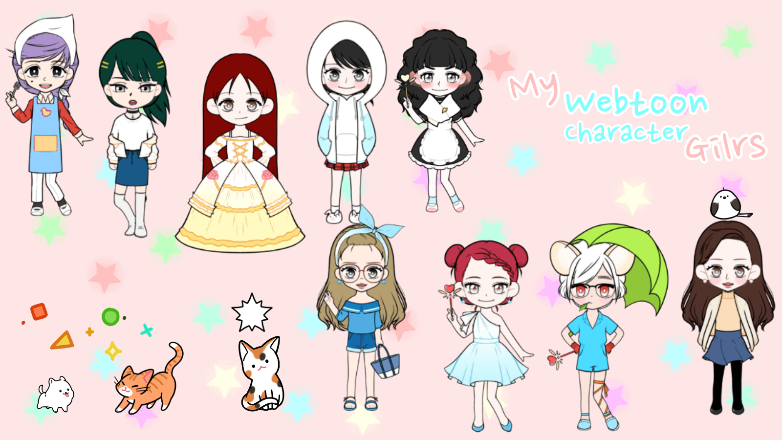 اسکرین شات 1 بازی K-pop Webtoon Character Girls