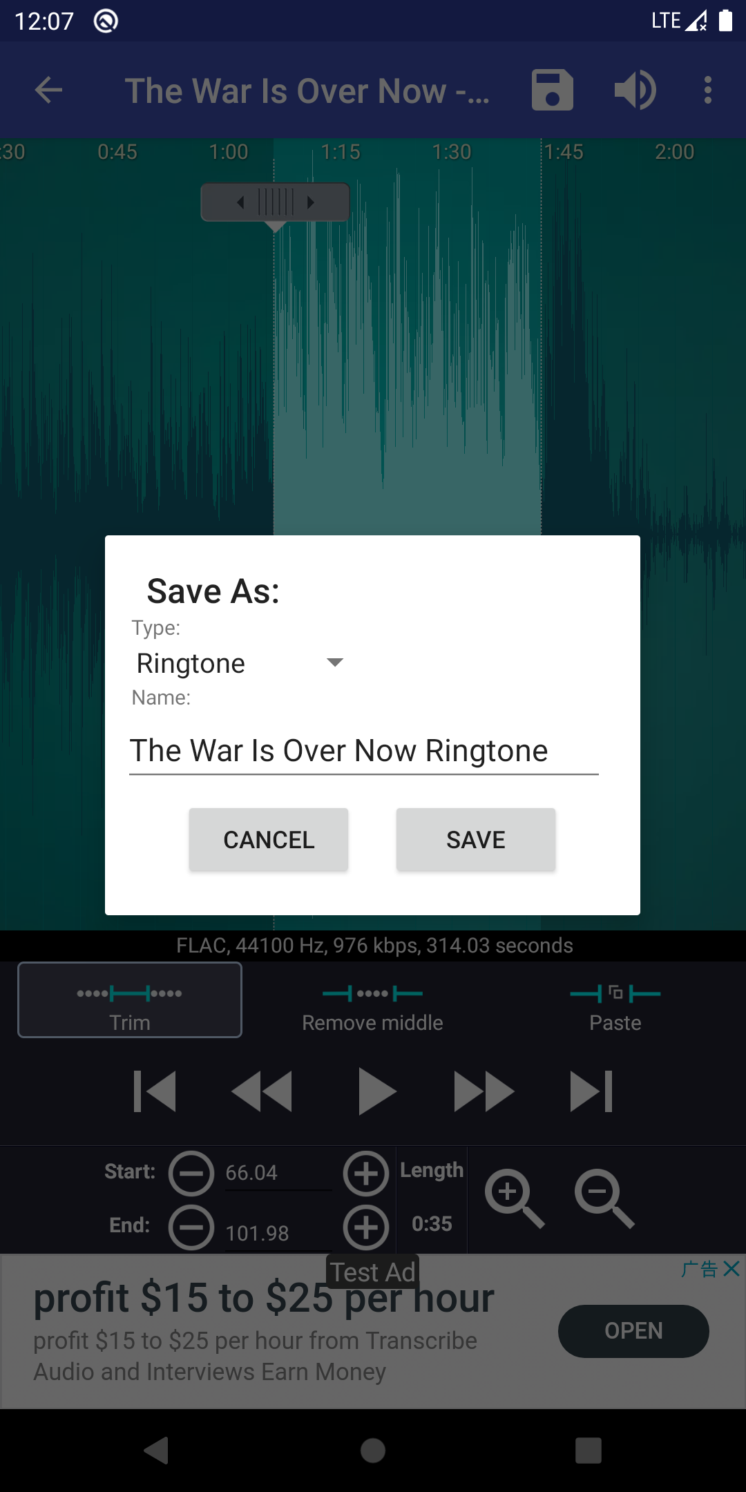اسکرین شات 4 برنامه Ringtone Maker:create ringtone