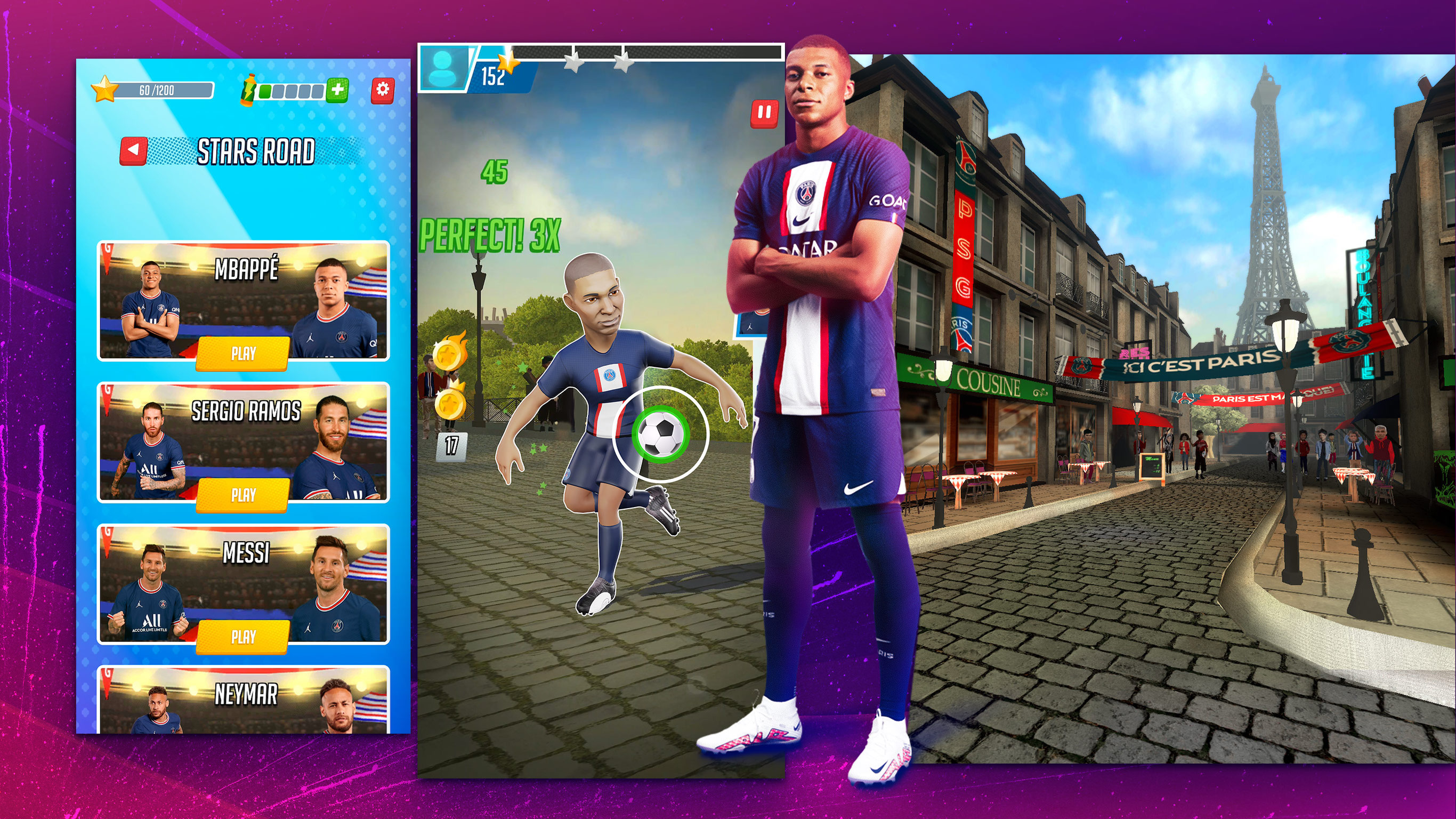 اسکرین شات 2 بازی PSG Soccer Freestyle 2023