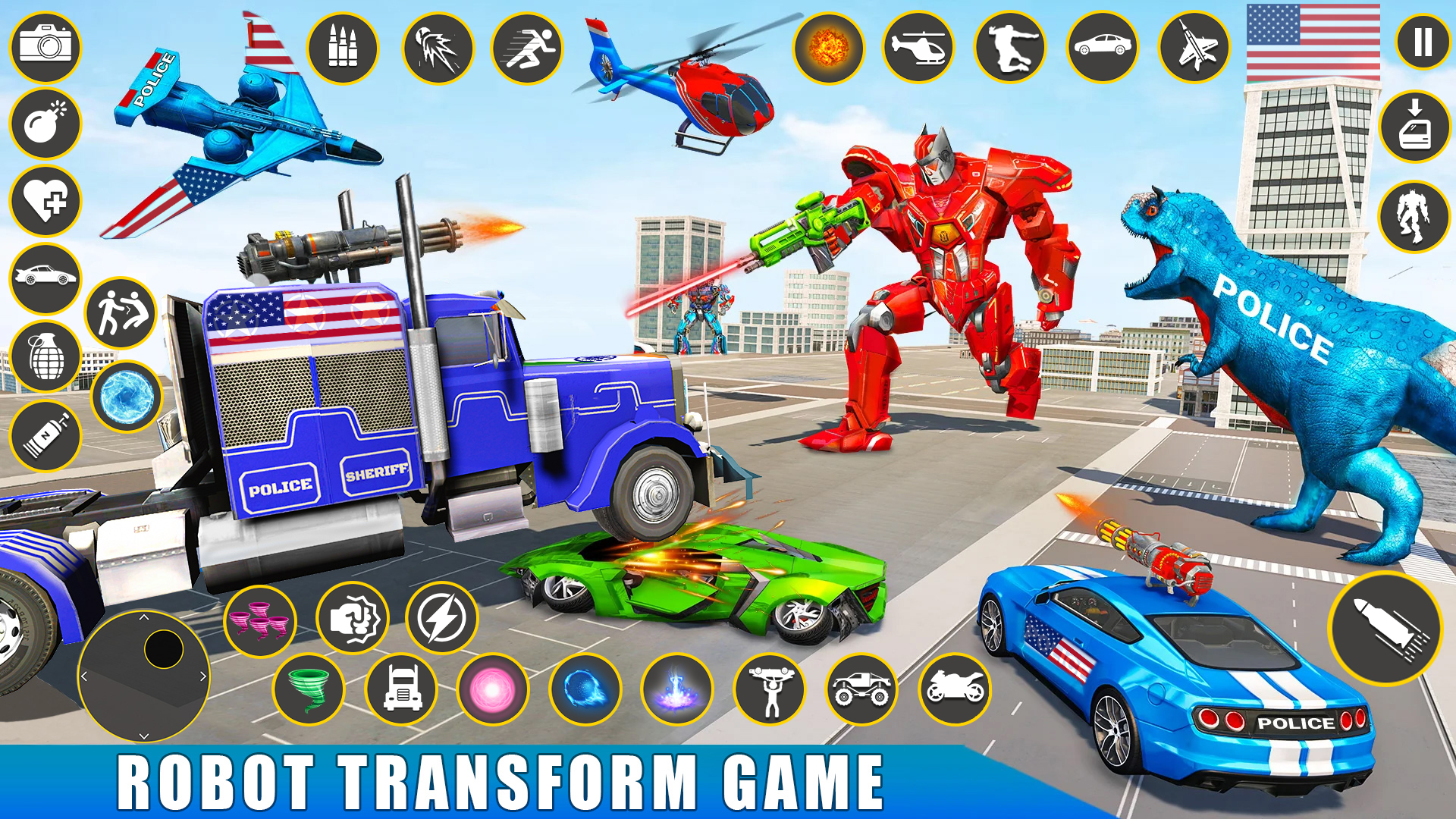 اسکرین شات 3 بازی Police Truck Robot Car Game 3D