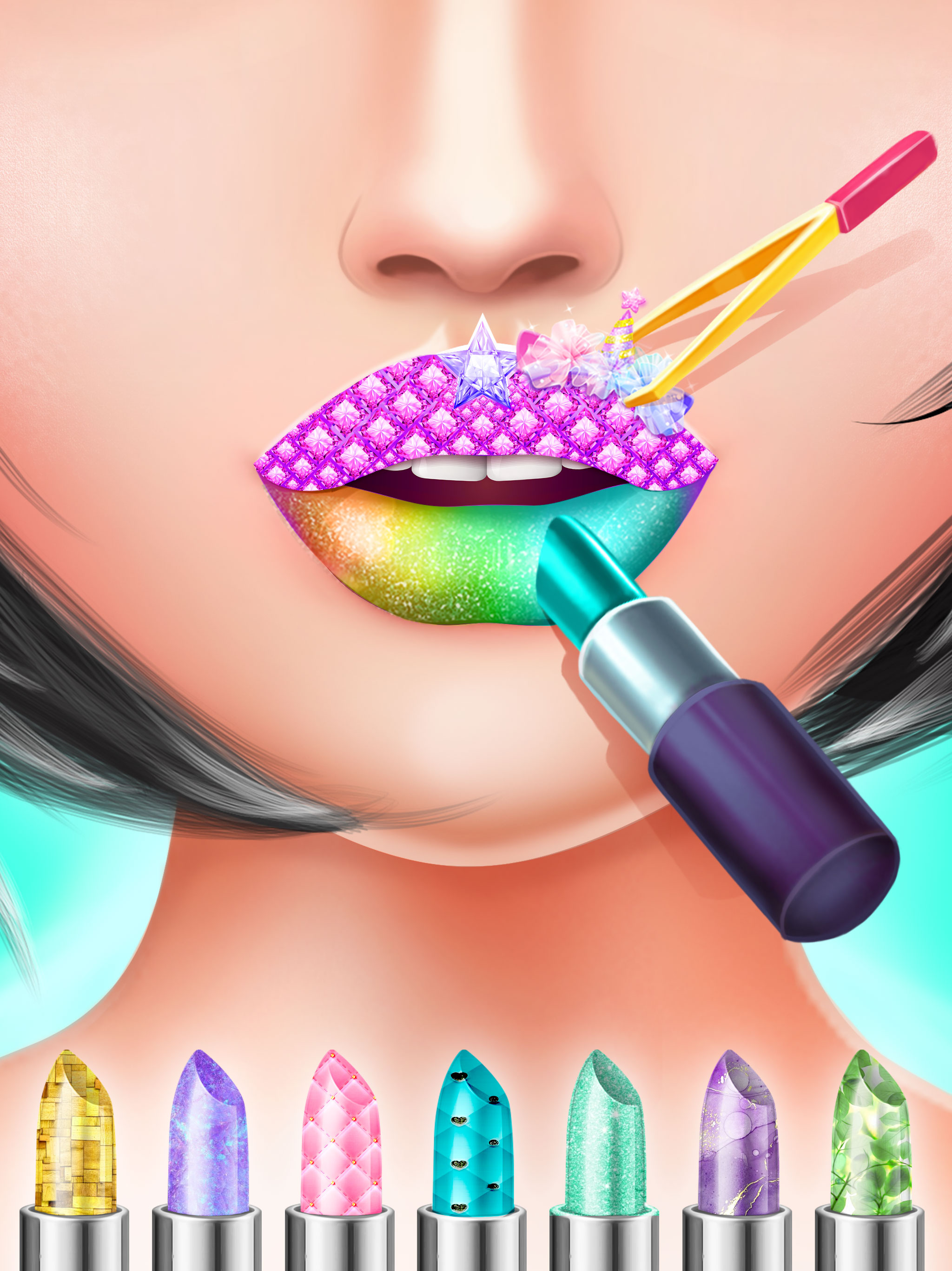 اسکرین شات 6 بازی Lip Art DIY Makeover Games