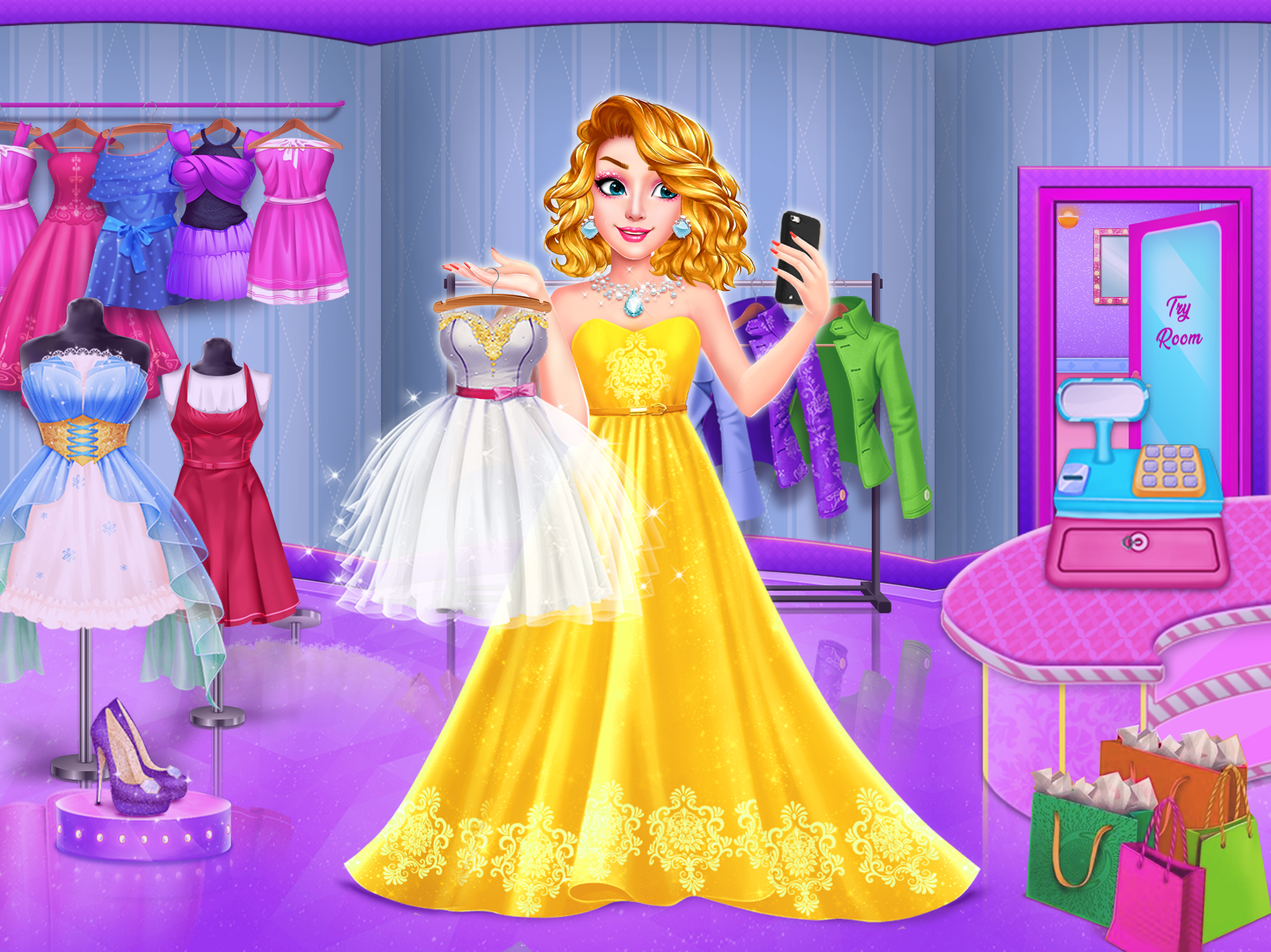 اسکرین شات 4 برنامه Rich Shopping Mall Girl Games
