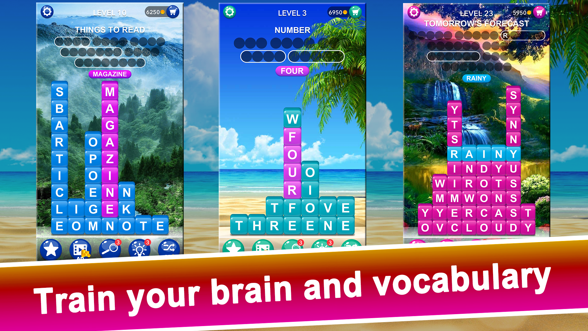 اسکرین شات 4 بازی Word Tiles :Hidden Word Search