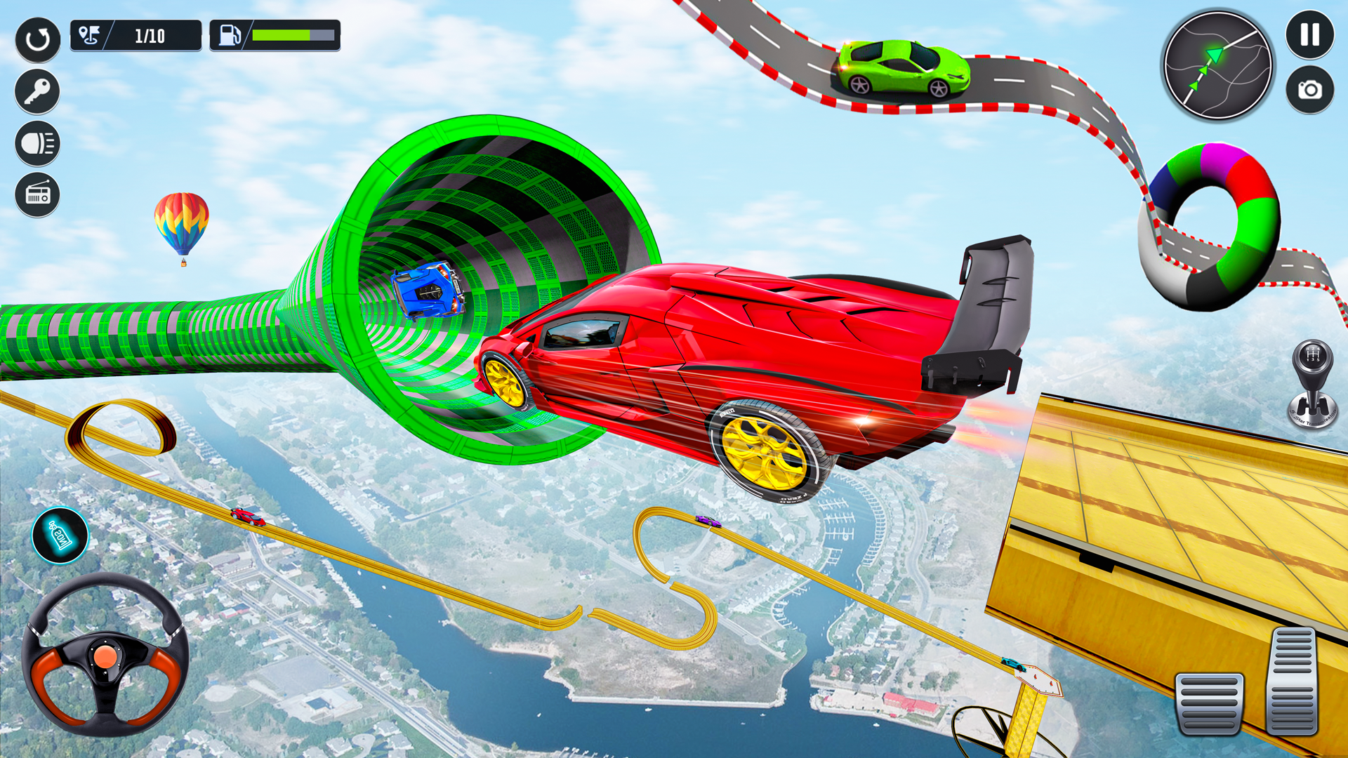اسکرین شات 6 برنامه Superhero Car Stunt- Car Games