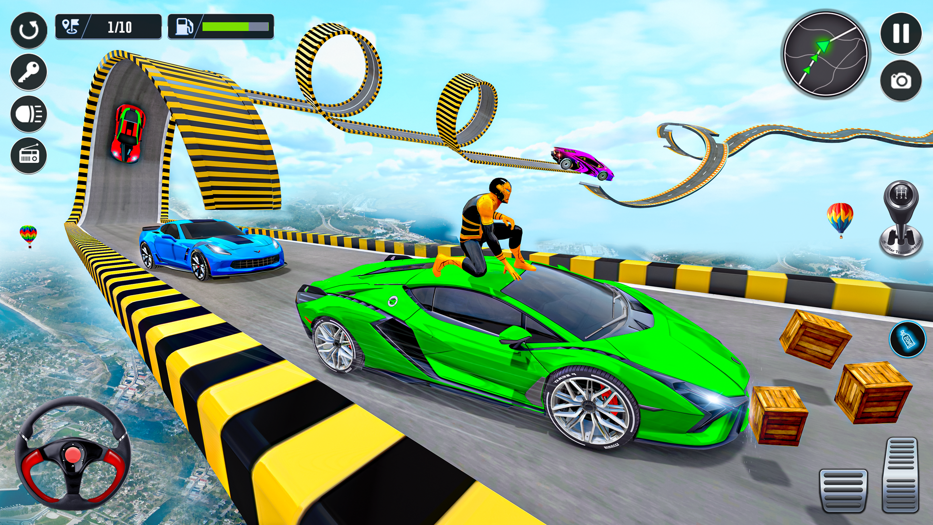اسکرین شات 5 برنامه Superhero Car Stunt- Car Games