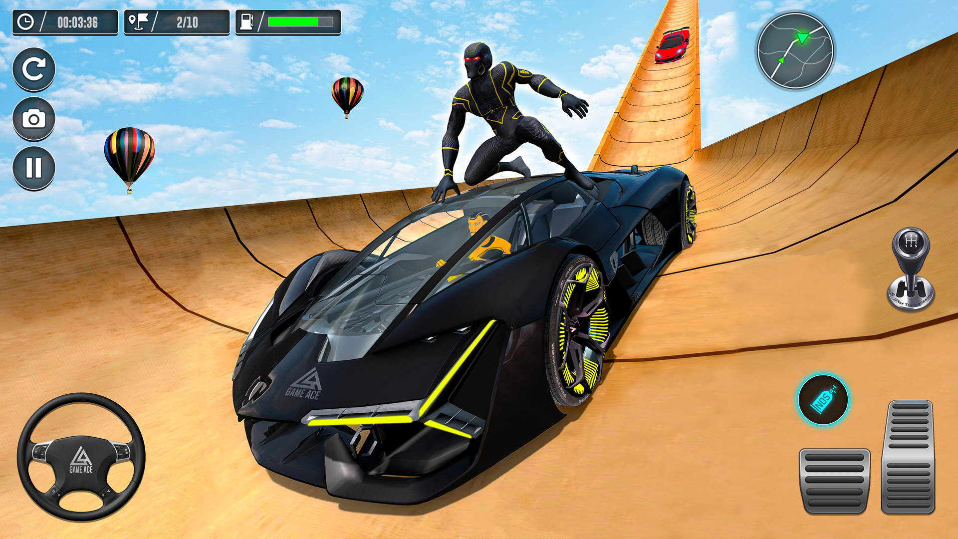 اسکرین شات 1 برنامه Superhero Car Stunt- Car Games