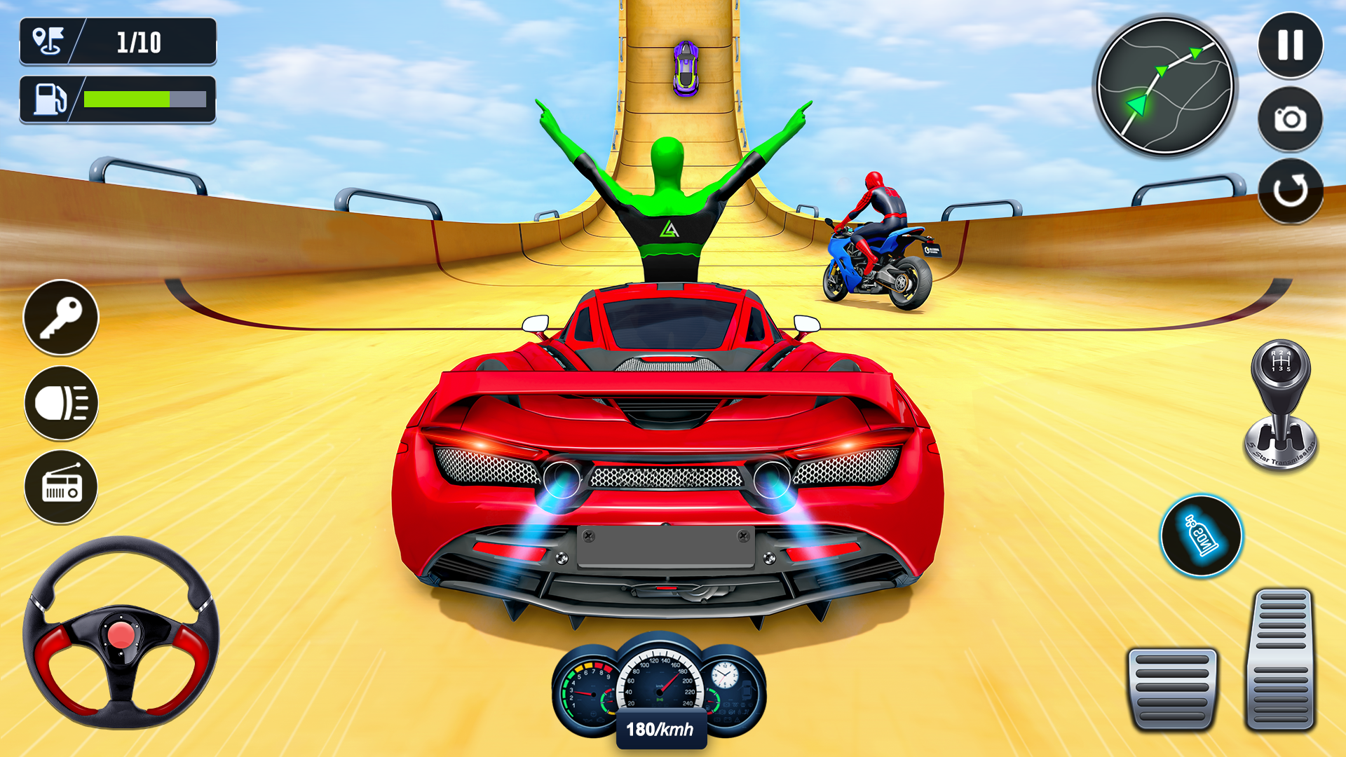 اسکرین شات 3 برنامه Superhero Car Stunt- Car Games