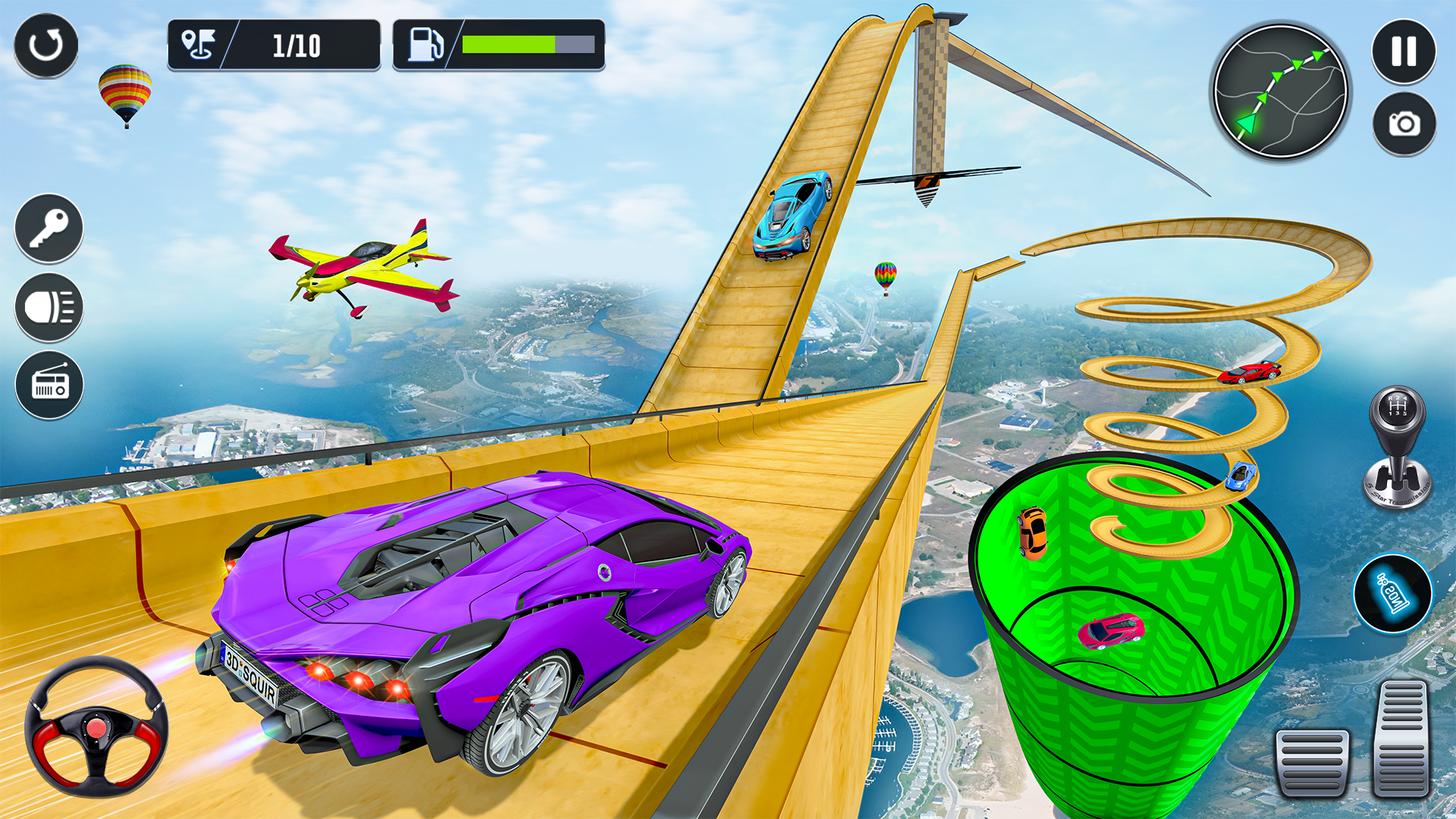 اسکرین شات 4 برنامه Superhero Car Stunt- Car Games