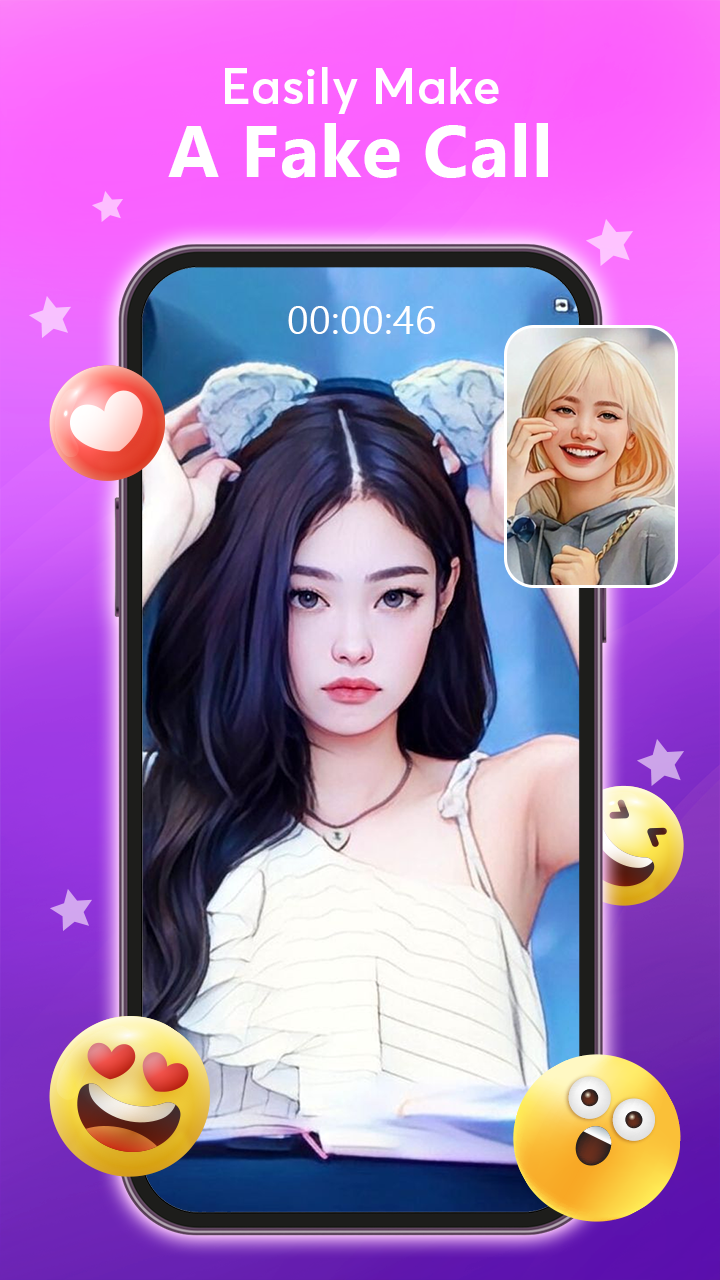 اسکرین شات 2 بازی Idol Prank Video Call & Chat