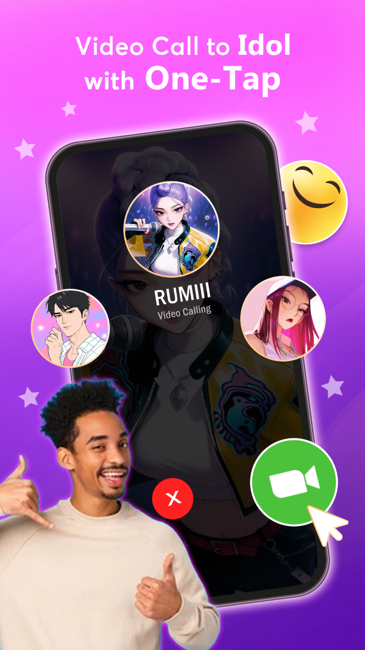 اسکرین شات 1 بازی Idol Prank Video Call & Chat