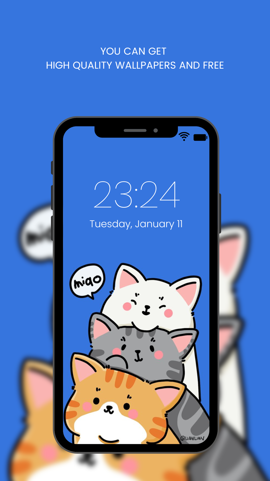اسکرین شات 3 برنامه Cute Kawaii Wallpaper HD