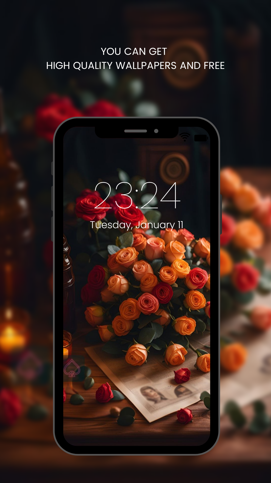 اسکرین شات 4 برنامه Red Rose Wallpapers Flowers