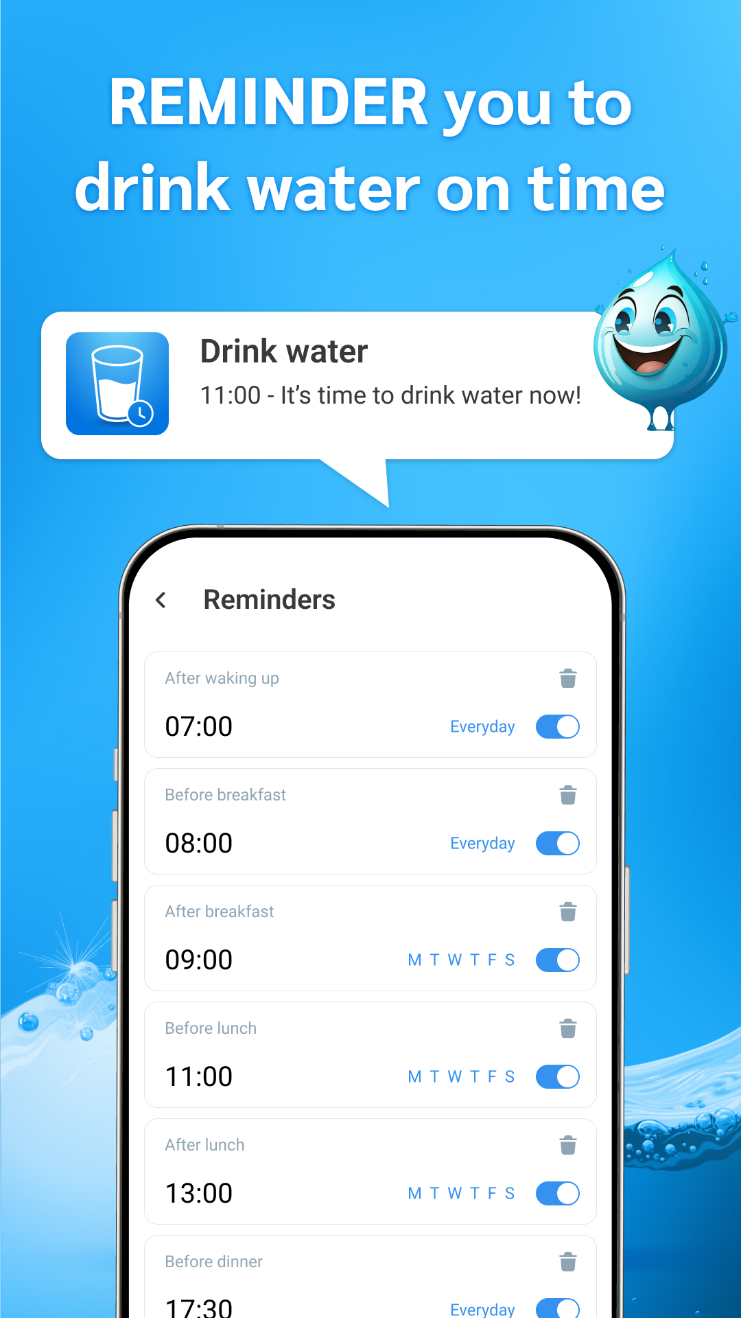 اسکرین شات 5 برنامه Drink Water Reminder