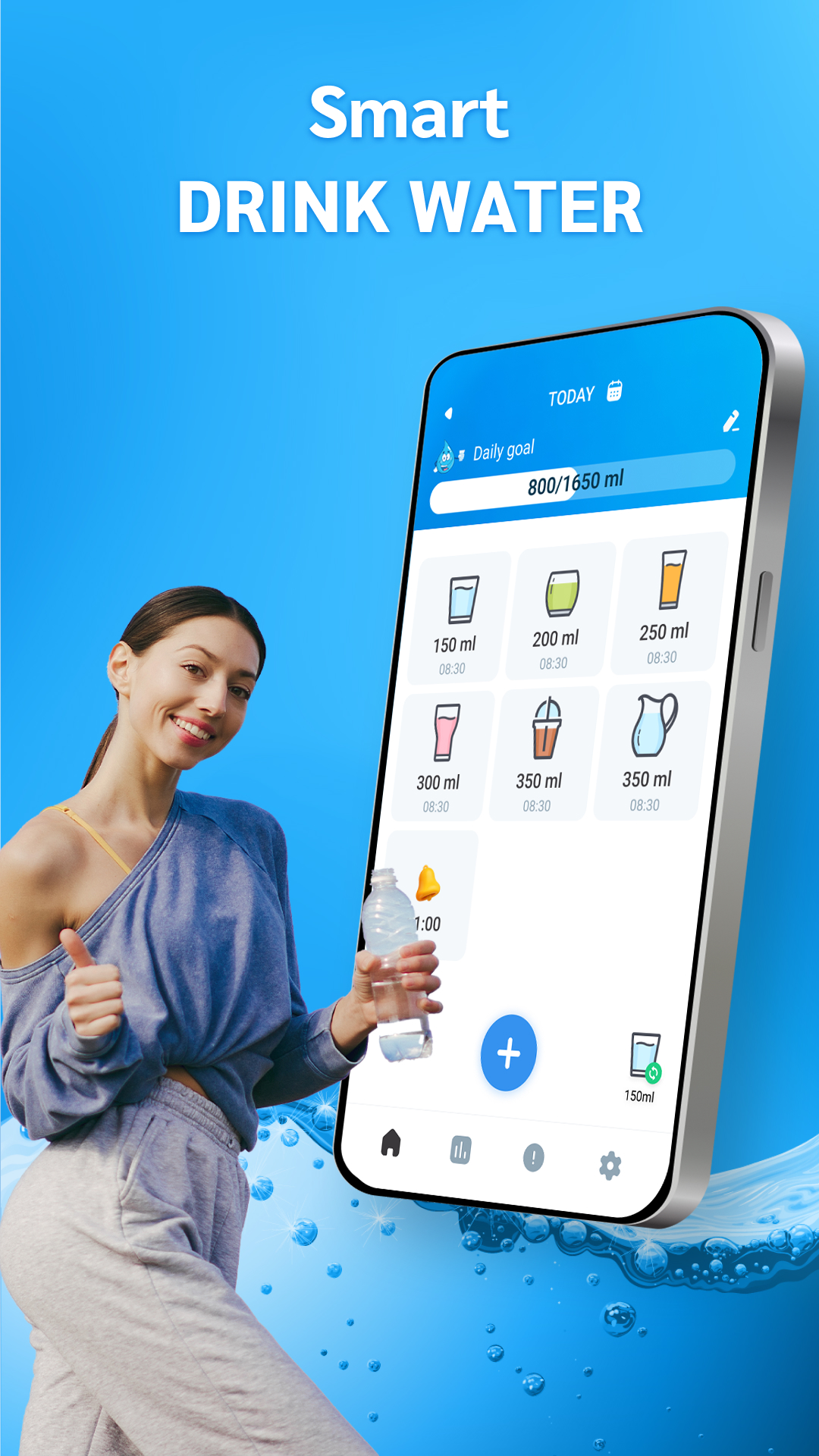 اسکرین شات 1 برنامه Drink Water Reminder