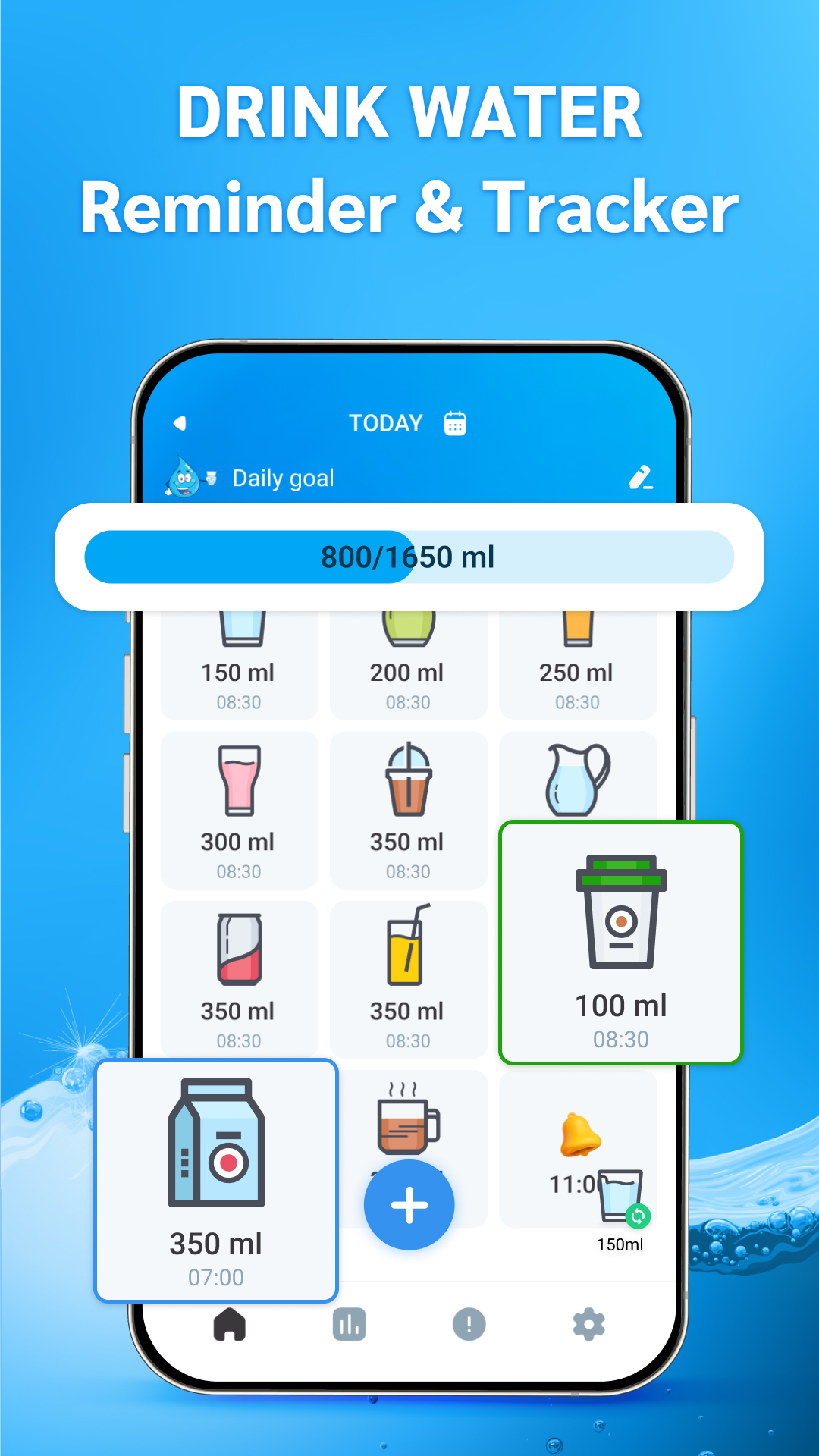 اسکرین شات 1 برنامه Drink Water Reminder