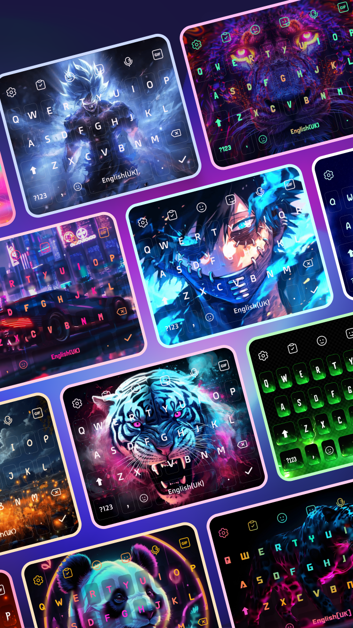 اسکرین شات 2 برنامه LED Keyboard: RGB Themes