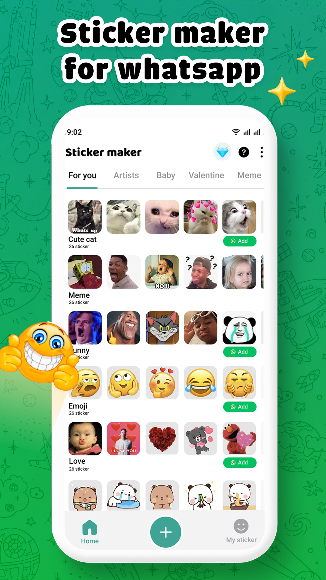اسکرین شات 1 برنامه Sticker Maker for WhatsApp