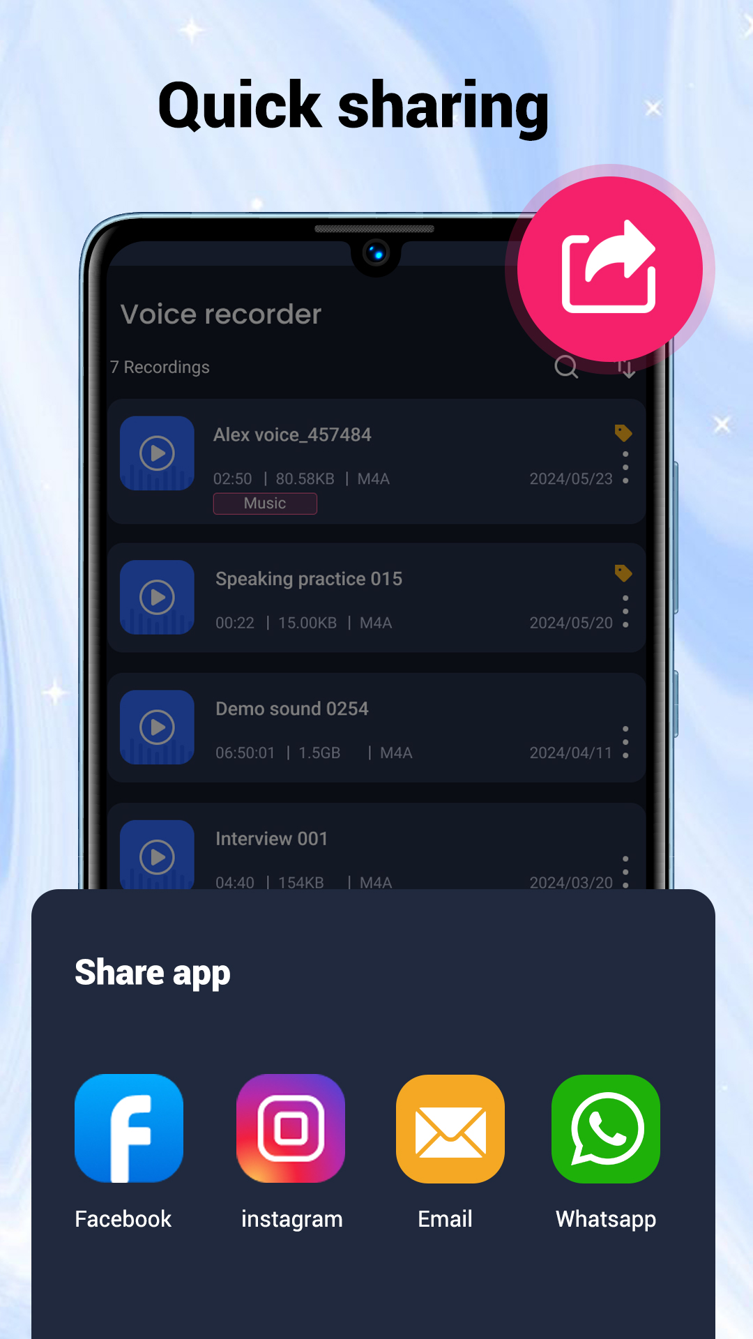 اسکرین شات 6 برنامه Voice Recorder