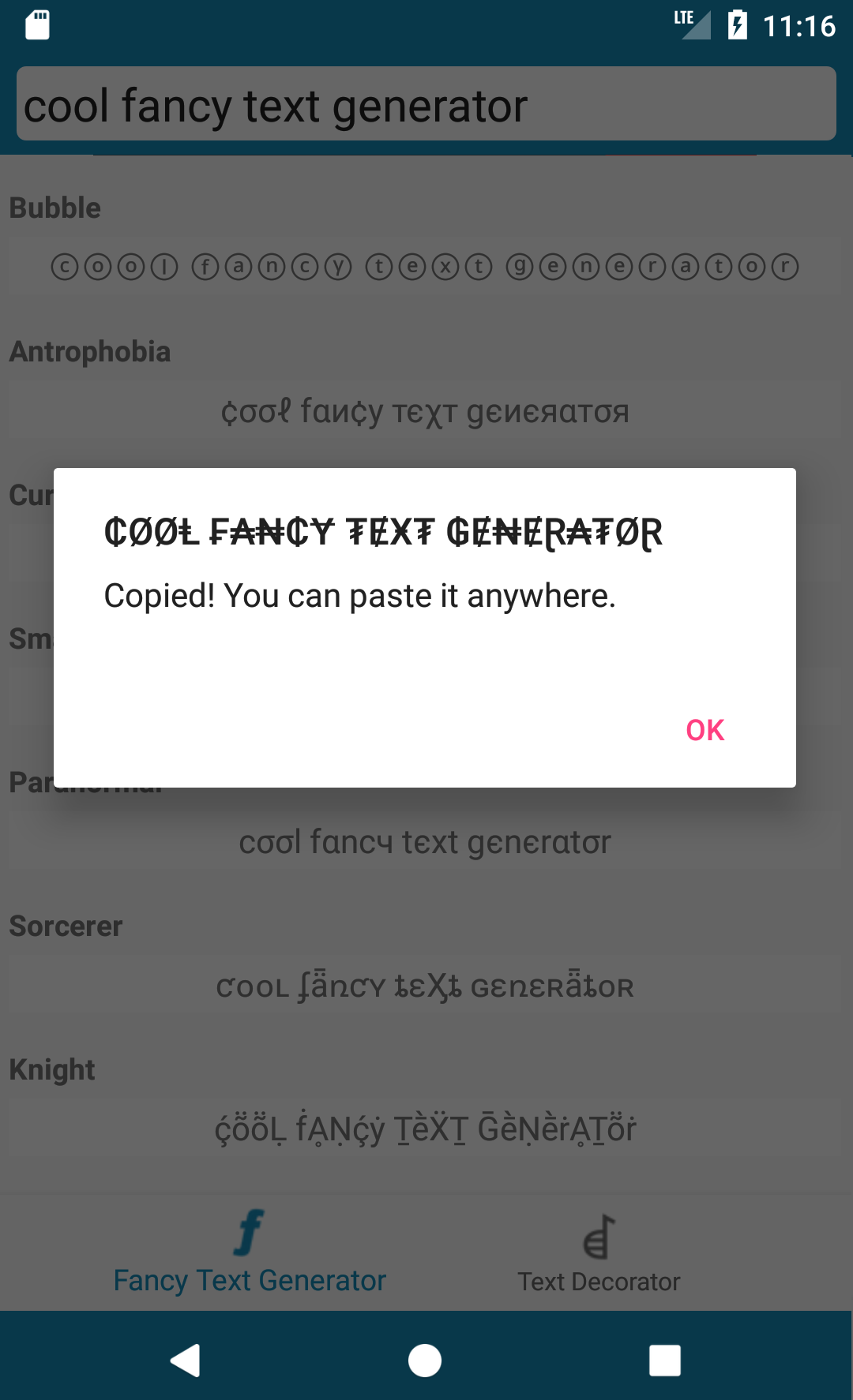 اسکرین شات برنامه Font Generator 2