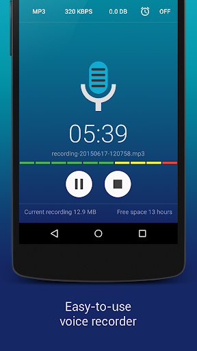 اسکرین شات 1 برنامه Hi-Q MP3 Voice Recorder (Free)