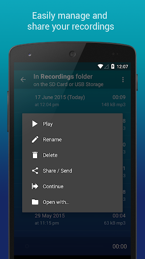 اسکرین شات 8 برنامه Hi-Q MP3 Voice Recorder (Free)