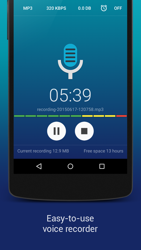 اسکرین شات 1 برنامه Hi-Q MP3 Voice Recorder (Demo)
