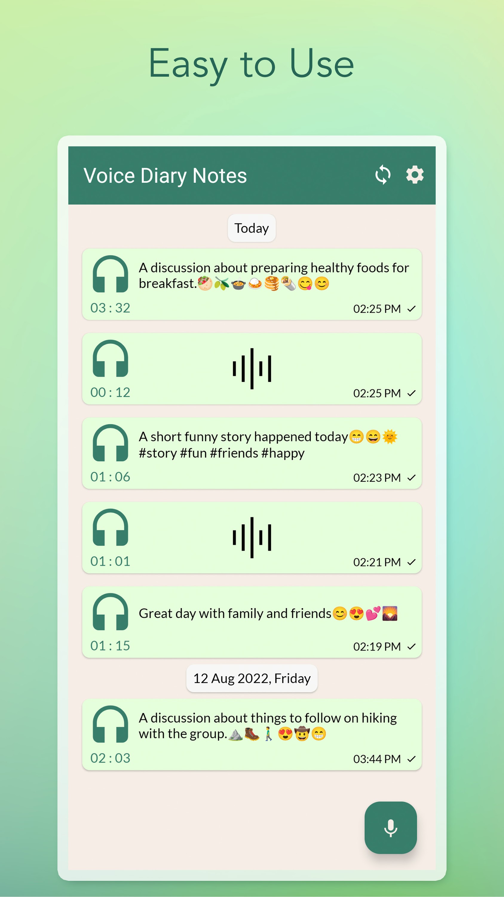 اسکرین شات 3 برنامه My Voice Diary : Daily Journal