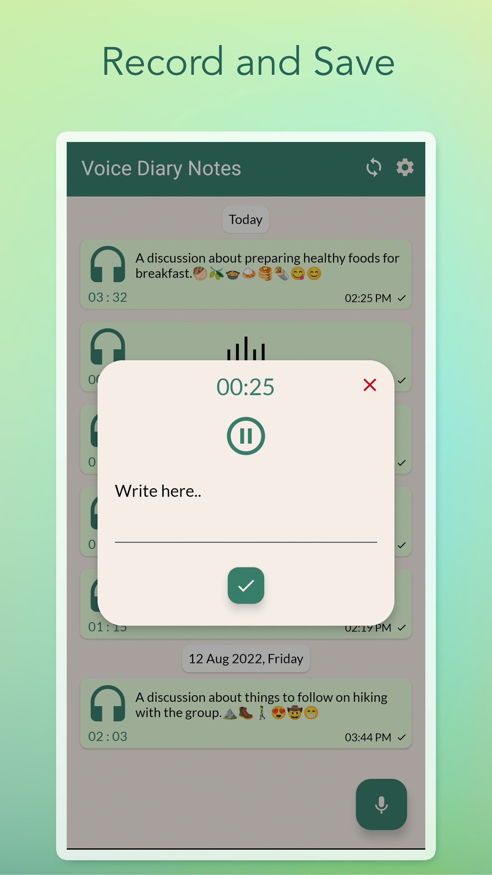 اسکرین شات 2 برنامه My Voice Diary : Daily Journal