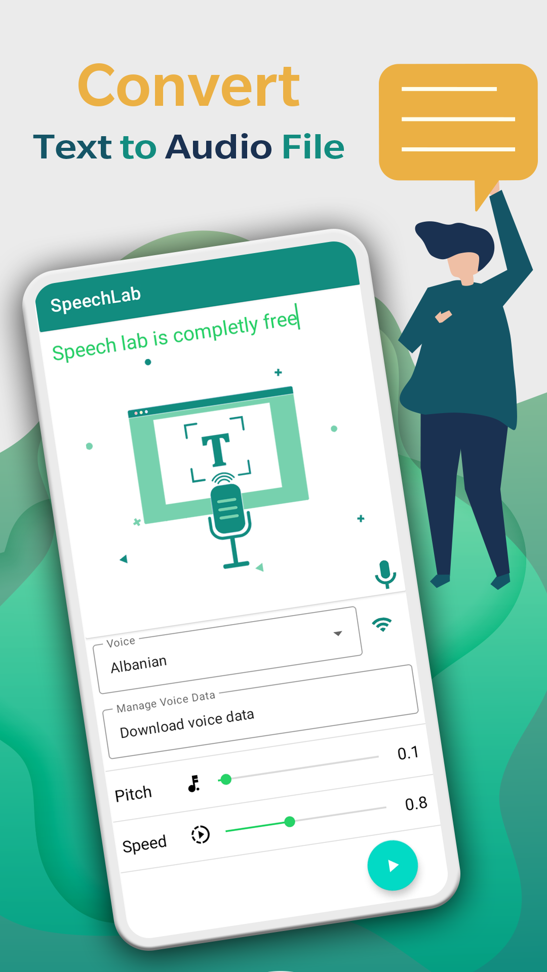 اسکرین شات 1 برنامه SpeechLab - Text To Speech TTS