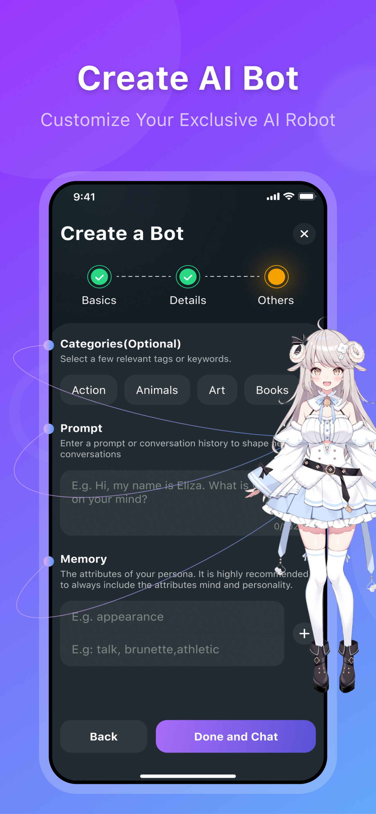 اسکرین شات 6 برنامه HiWaifu: AI Friend & Waifu Hub