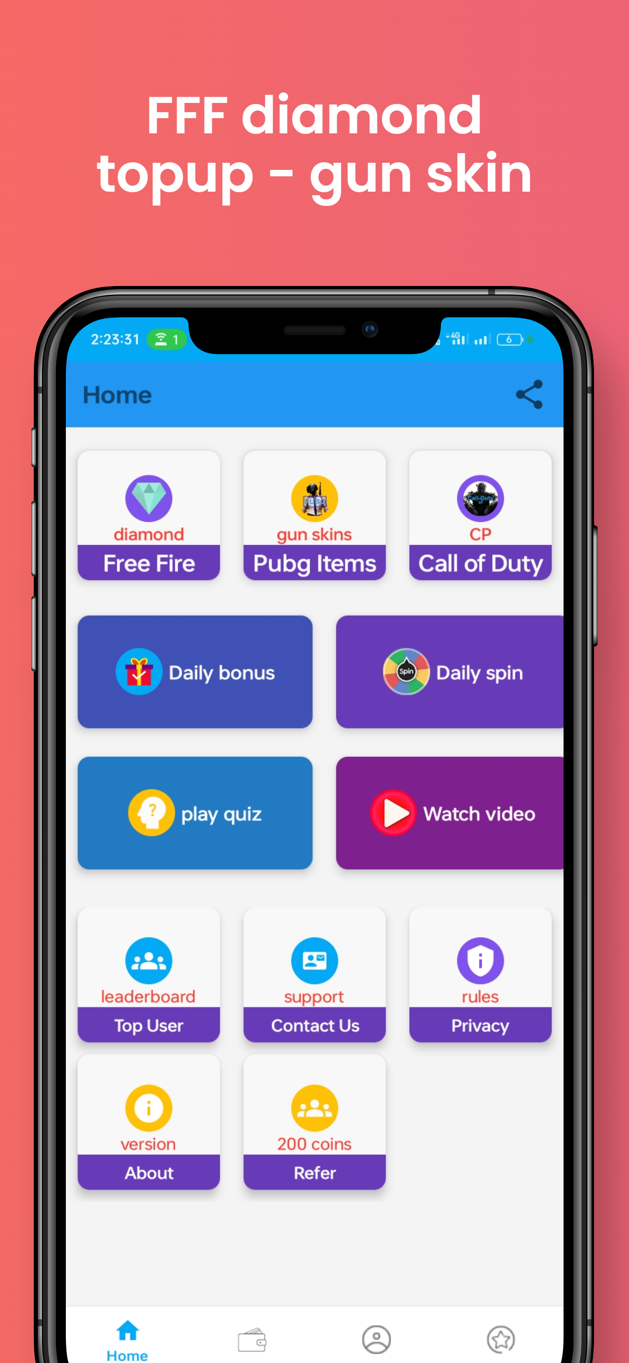 اسکرین شات 1 برنامه FFF diamond topup - gun skin