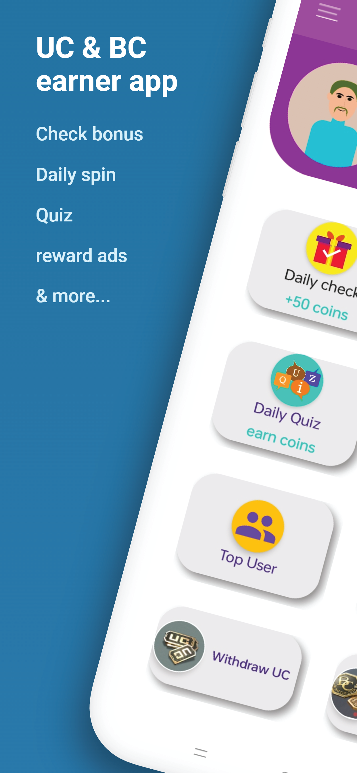 اسکرین شات 1 برنامه Uc & Bc Earner: easy Topup