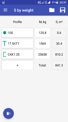 اسکرین شات 2 برنامه Metal Calculator. Steel Weight & Paint Area