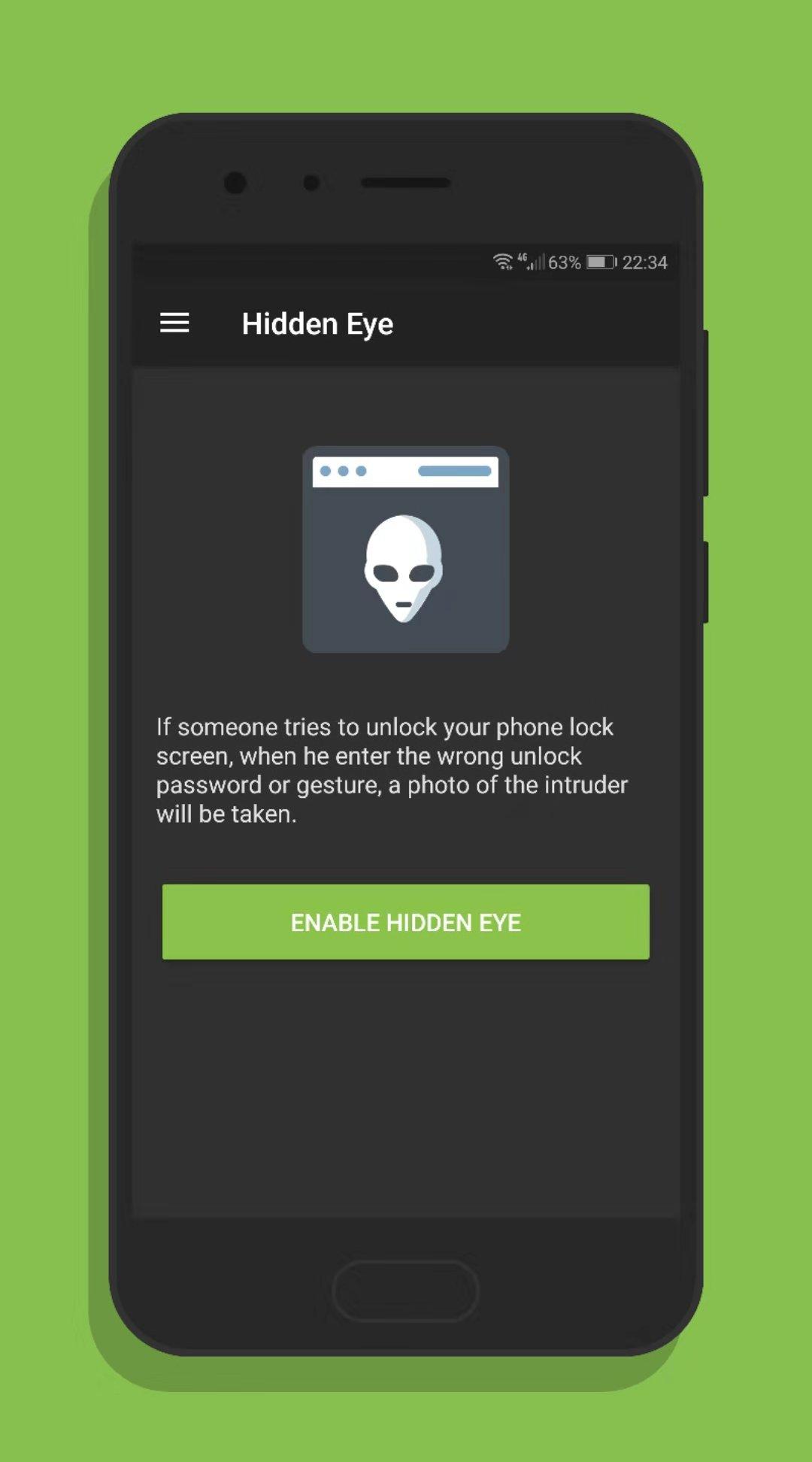 اسکرین شات 1 برنامه Hidden Eye - intruder selfie