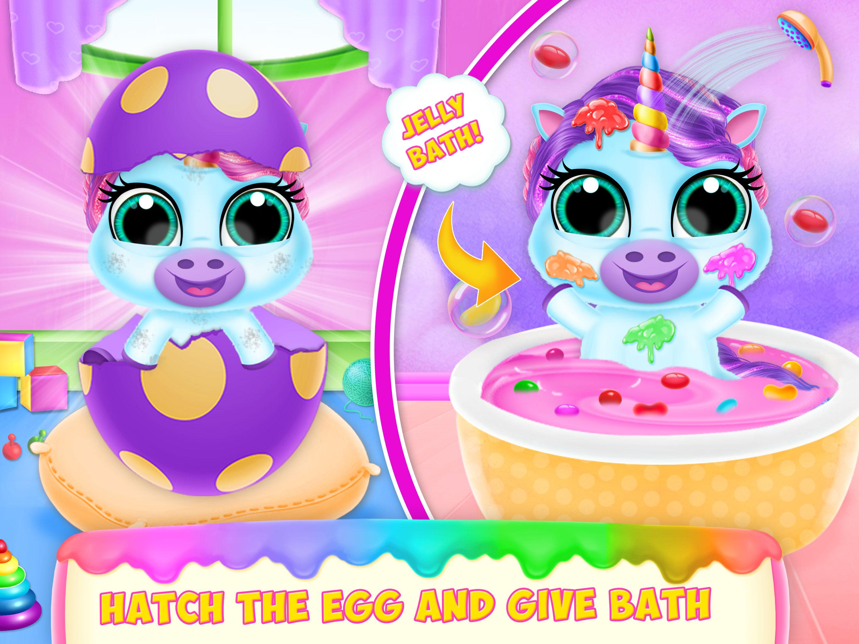 اسکرین شات 2 برنامه Unicorn Baby Pet Care