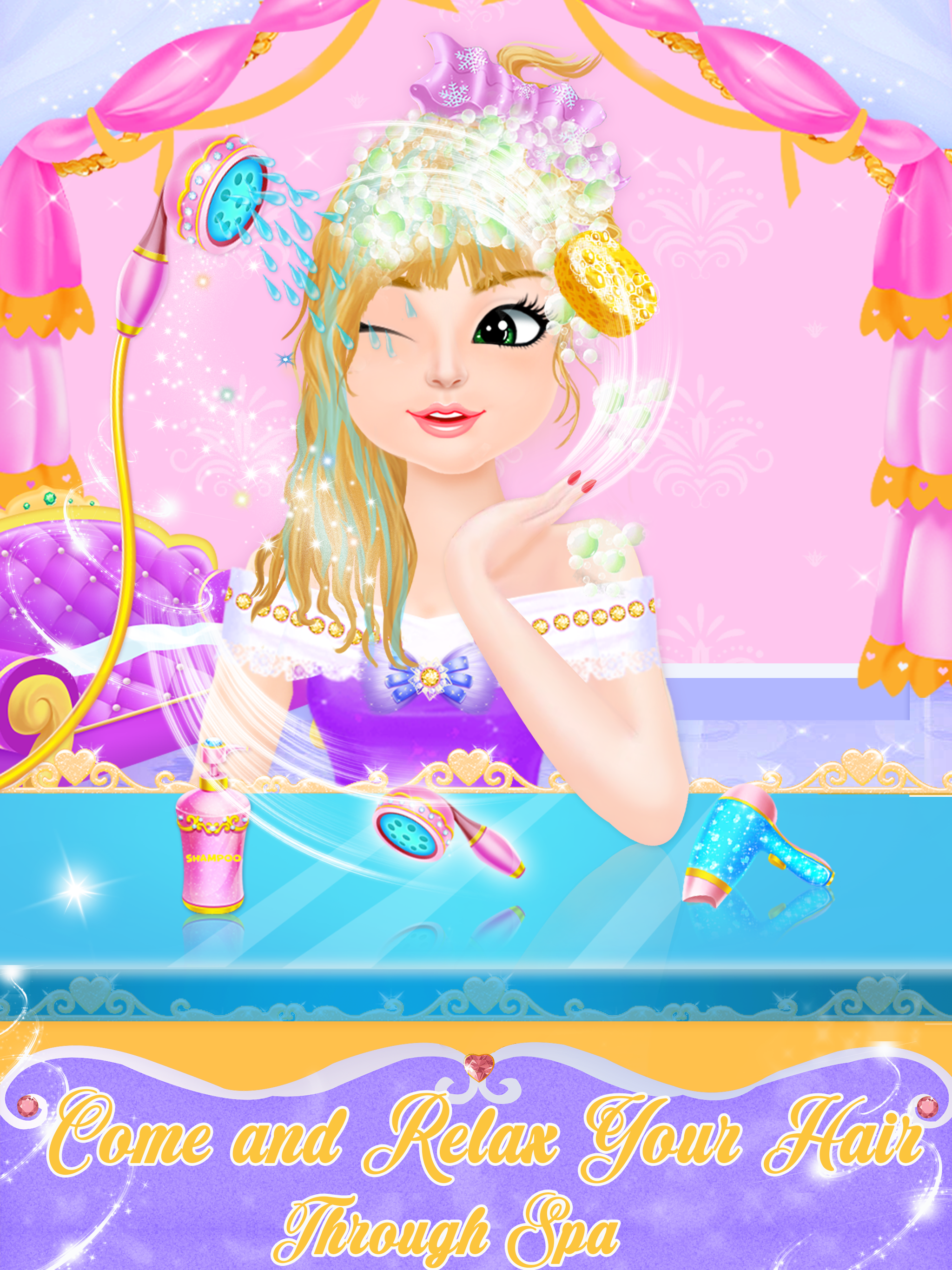 اسکرین شات 4 برنامه Princess Fashion Hair Stylist