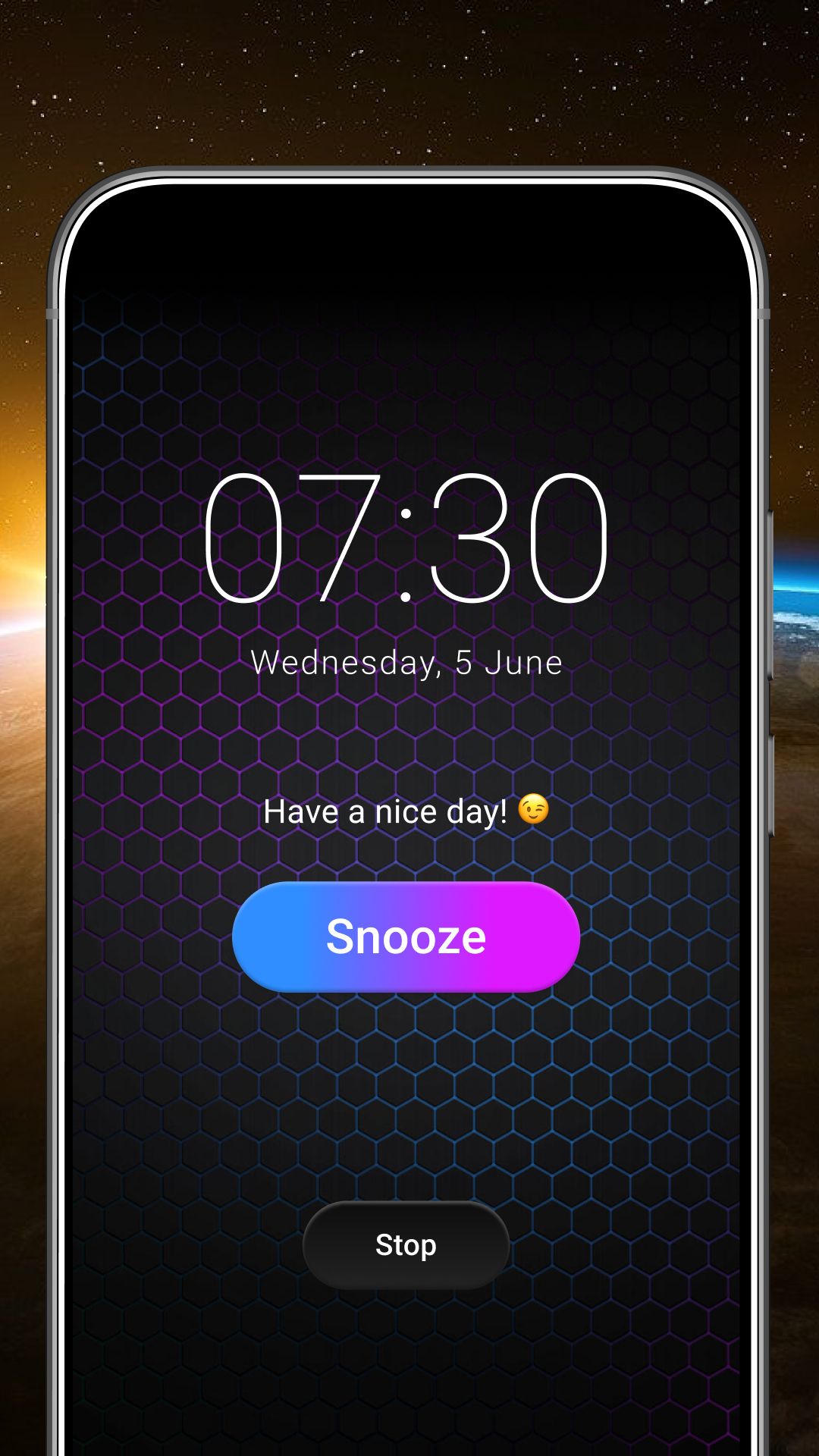 اسکرین شات 1 برنامه Music Alarm Clock - Alarmus