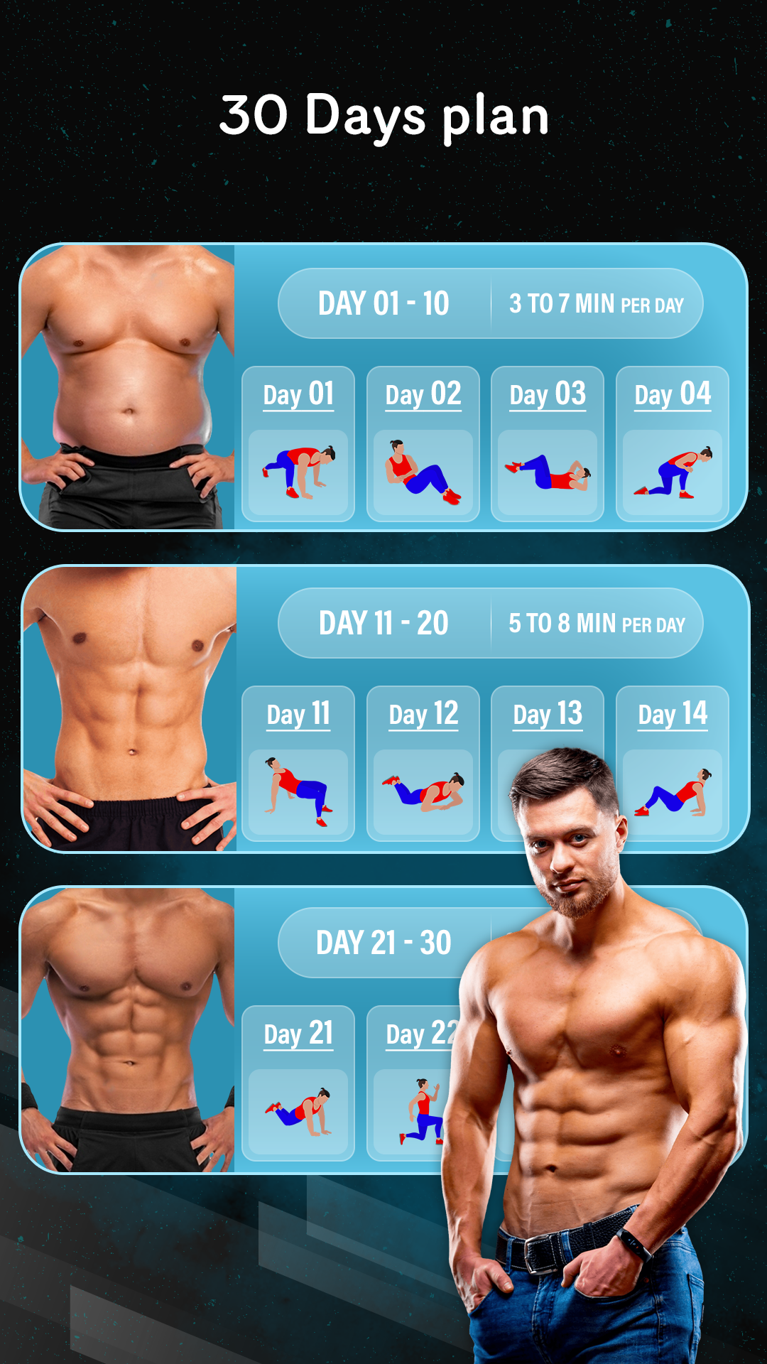 اسکرین شات 2 برنامه Home Workout for Men