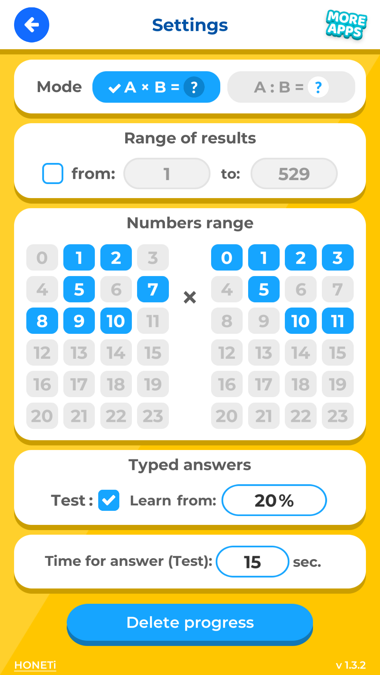 اسکرین شات 5 برنامه Times Tables - Math for Kids